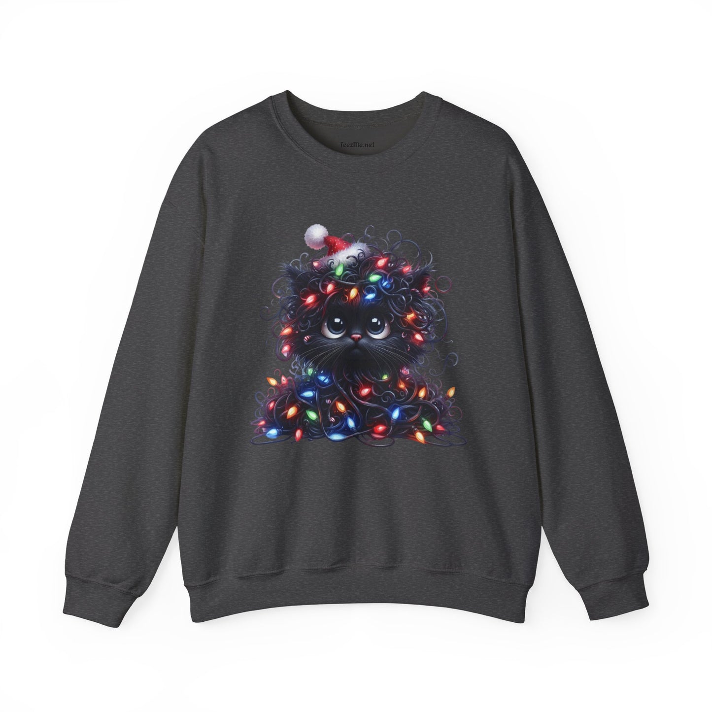 Funny Christmas Black Cat 03 Unisex Heavy Blend™ Crewneck Sweatshirt