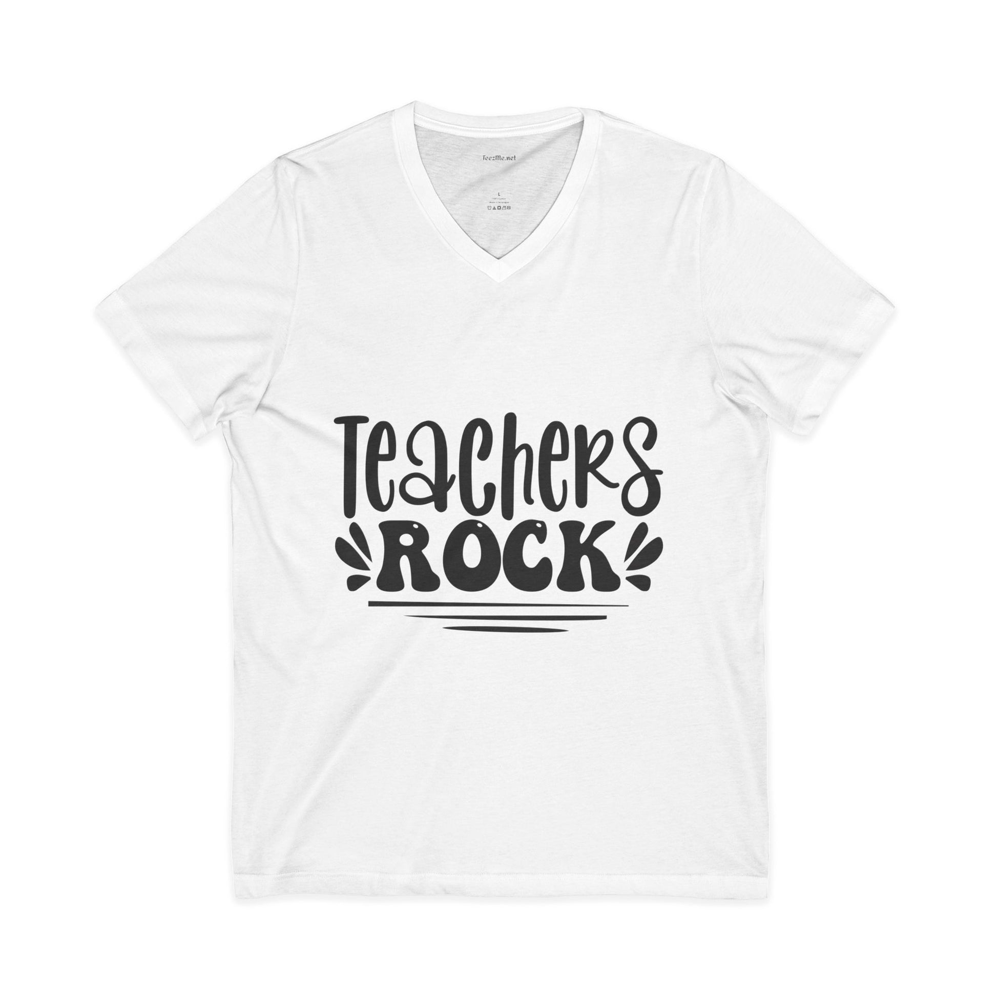 Teacher's Rock Unisex Jersey Short Sleeve V-Neck Tee