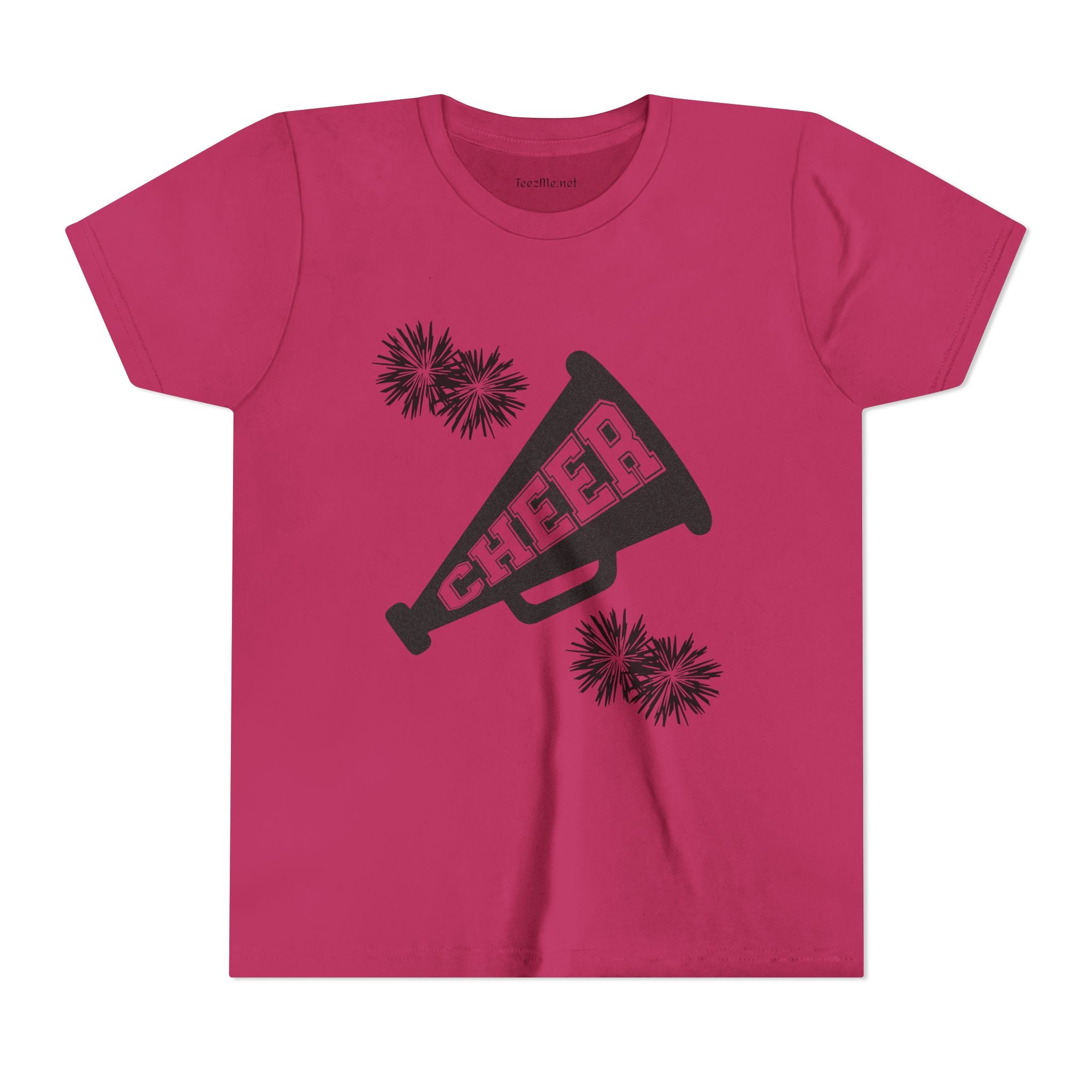 Youth Cheer Megaphone T‑Shirt – Pom Pom Cheerleader Tee
