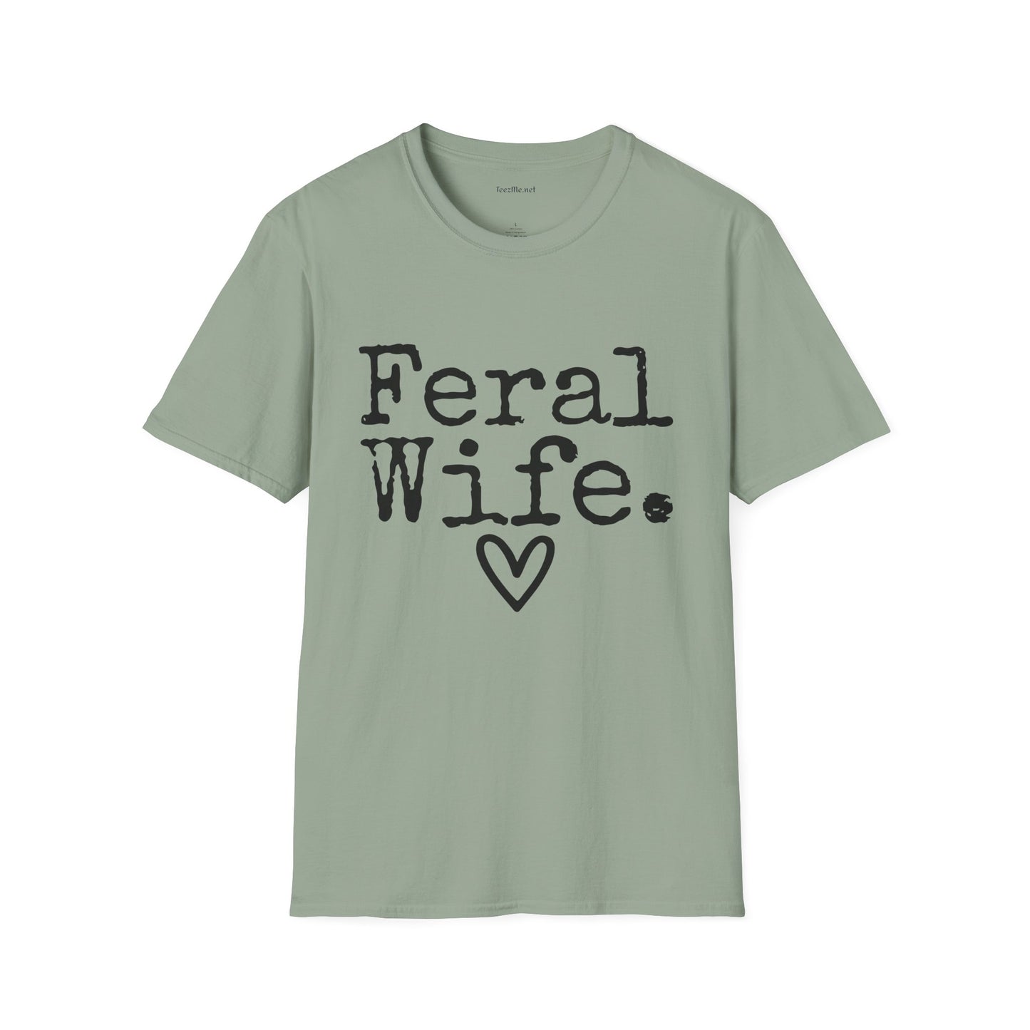 Feral Wife (black) Unisex Softstyle T-Shirt 100% Cotton Graphic