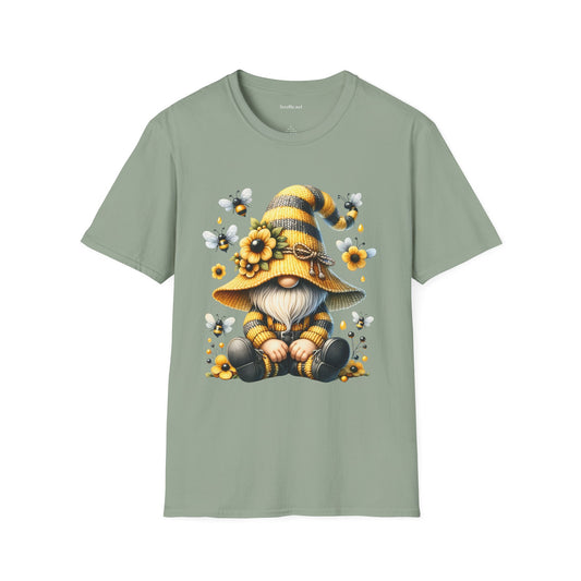 Honey Bee Gnome 41 Unisex Soft Style T-Shirt 100% Cotton Graphic