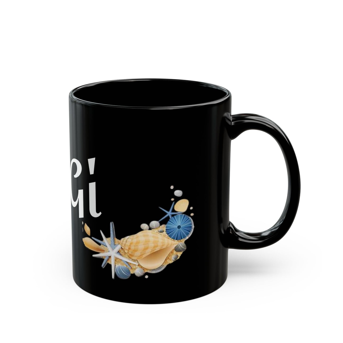 GiGi with seashells - Black Mug (11oz, 15oz) #Coffee #Tea #beach