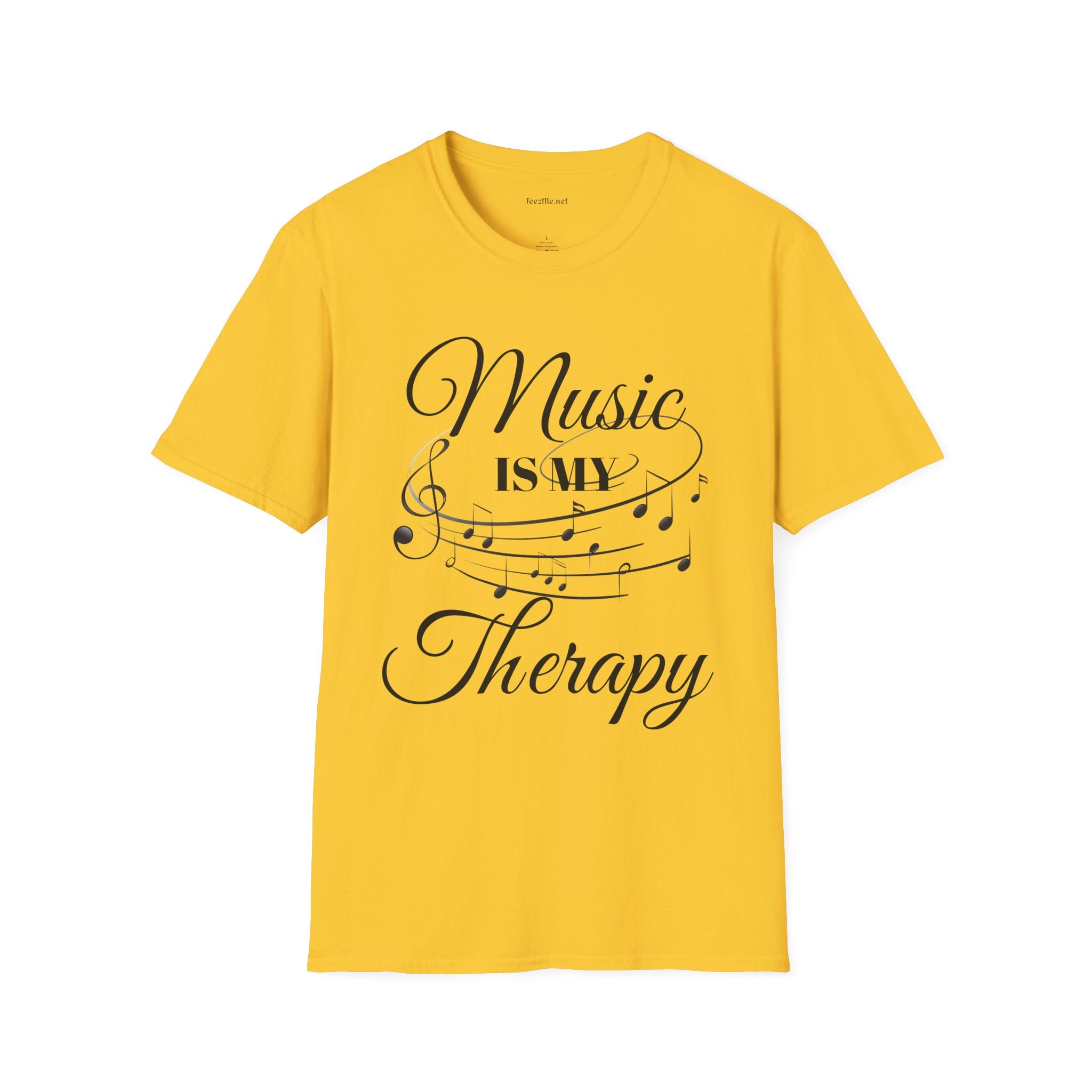 Music is my Therapy Unisex Softstyle T-Shirt 100% Cotton Graphic