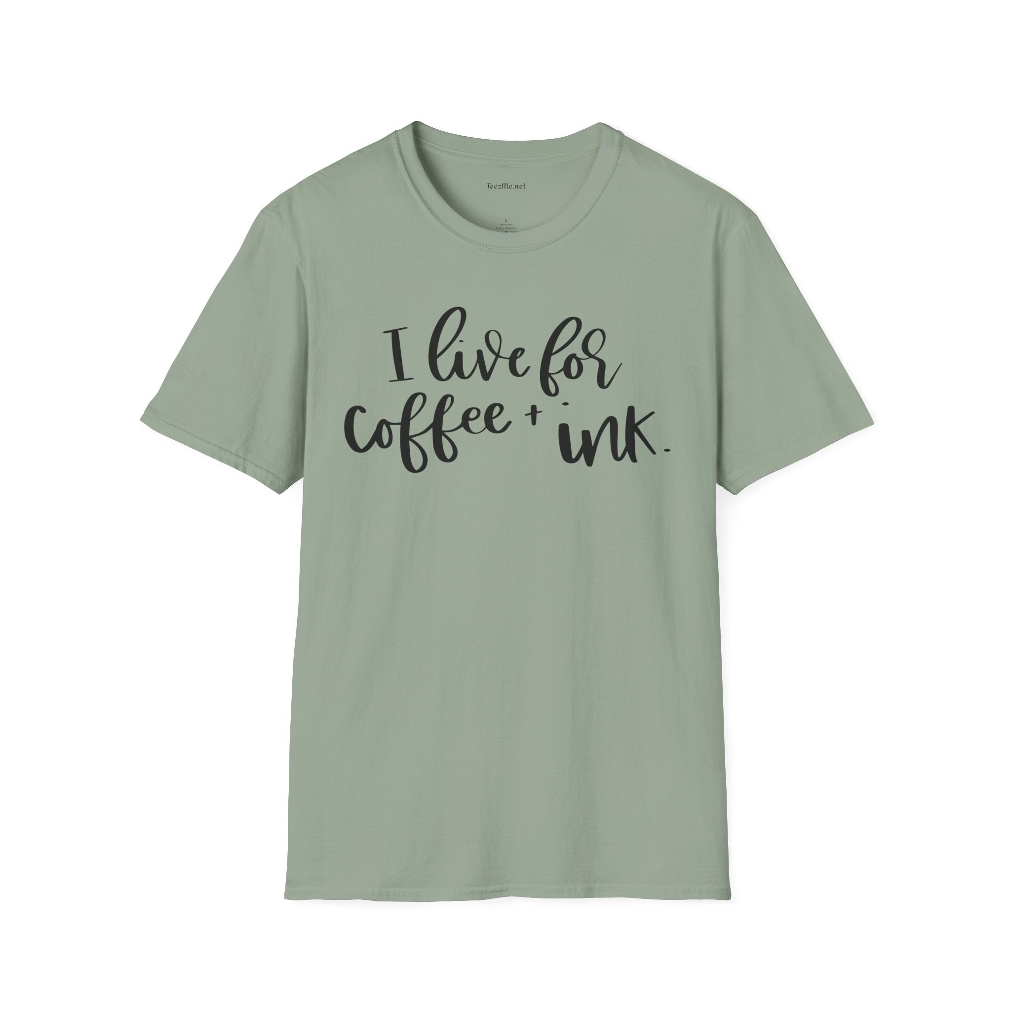I Live for Coffee & Ink Unisex Soft Style T-Shirt 100% Cotton Graphic