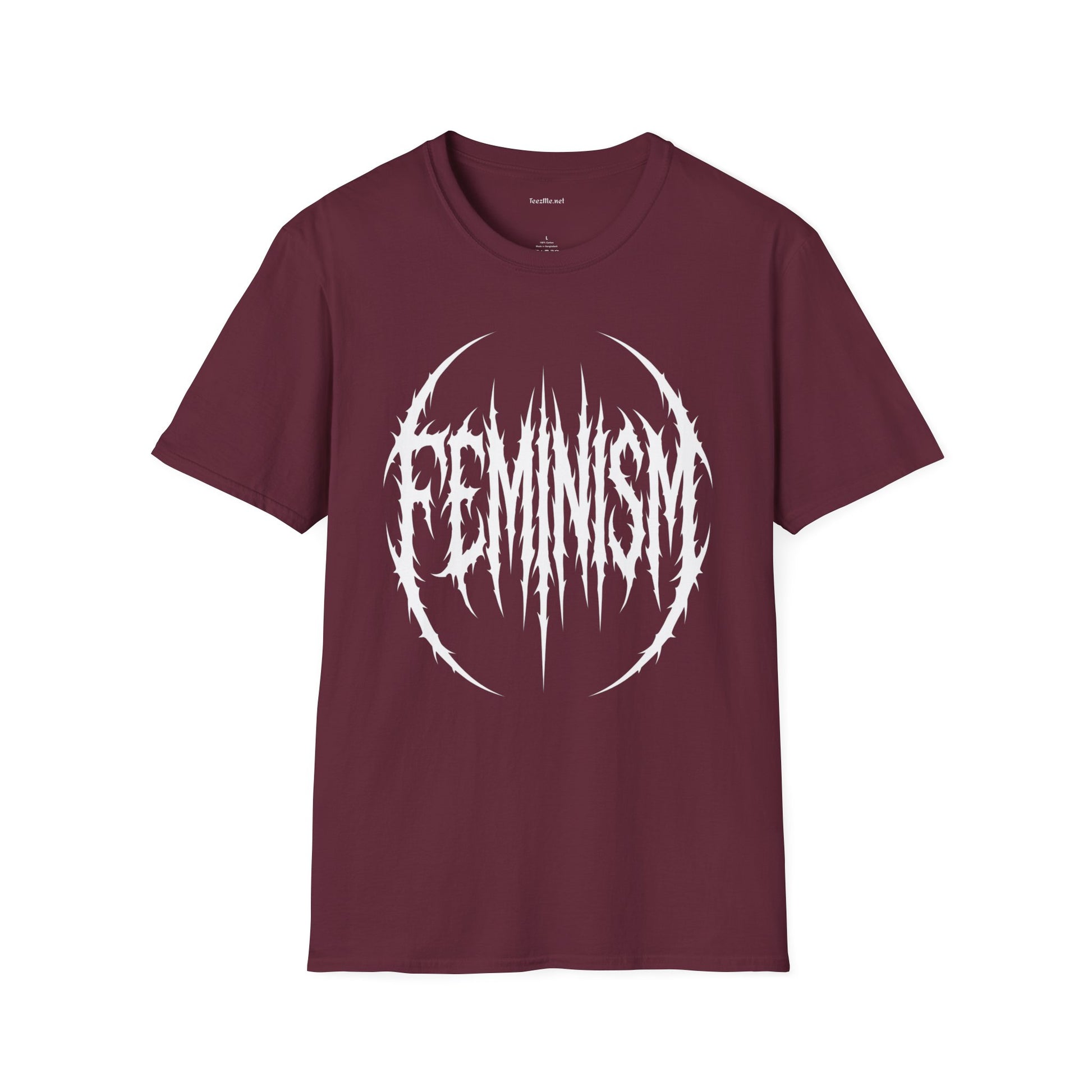 Feminism Black Metal Logo T-Shirt — Gothic Feminist Statement Tee