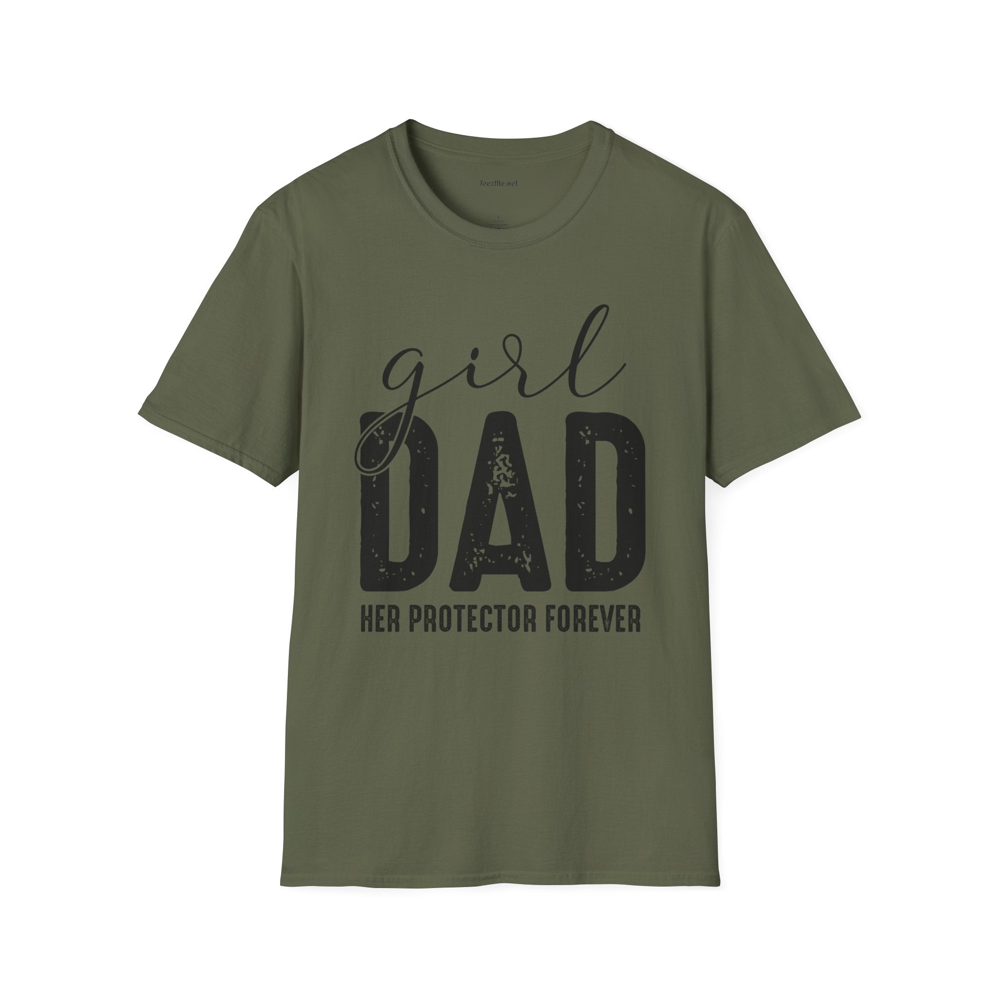 Girl Dad Her Protector Forever Unisex Soft Style T-Shirt 100% Cotton Graphic