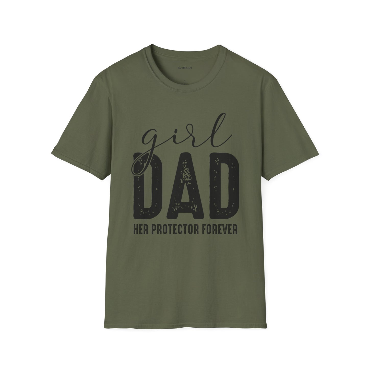 Girl Dad Her Protector Forever Unisex Soft Style T-Shirt 100% Cotton Graphic