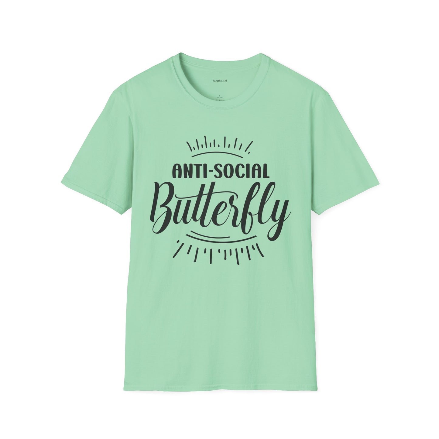 Anti-social Butterfly - Unisex Softstyle T-Shirt 100% Cotton Graphic