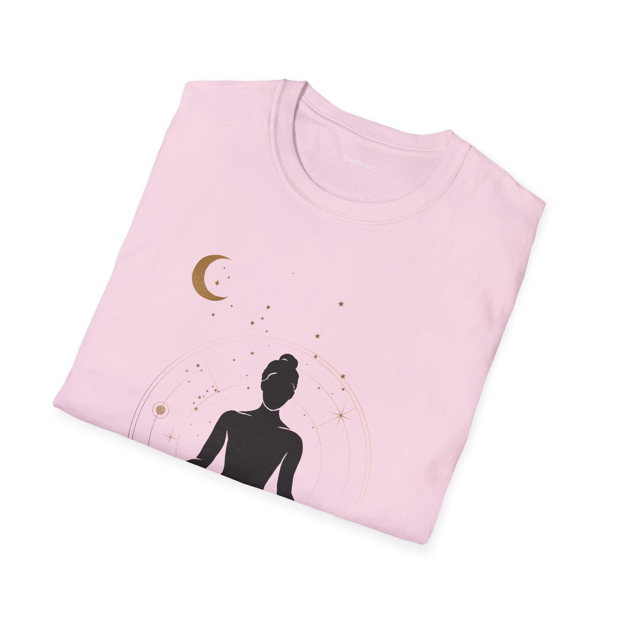 Yoga Under Moon - Unisex Softstyle T-Shirt 100% Cotton Graphic