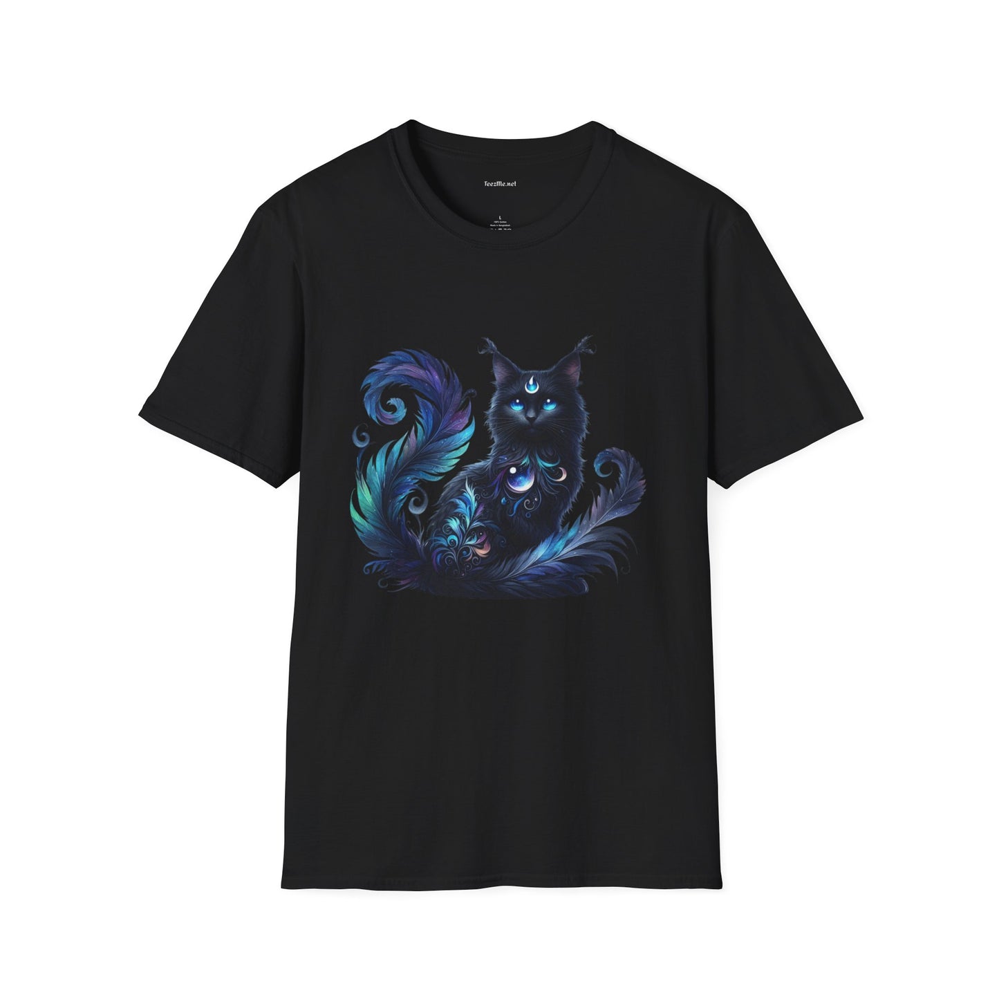 Black Spiritual Cat - Shirt 100% Cotton Graphic