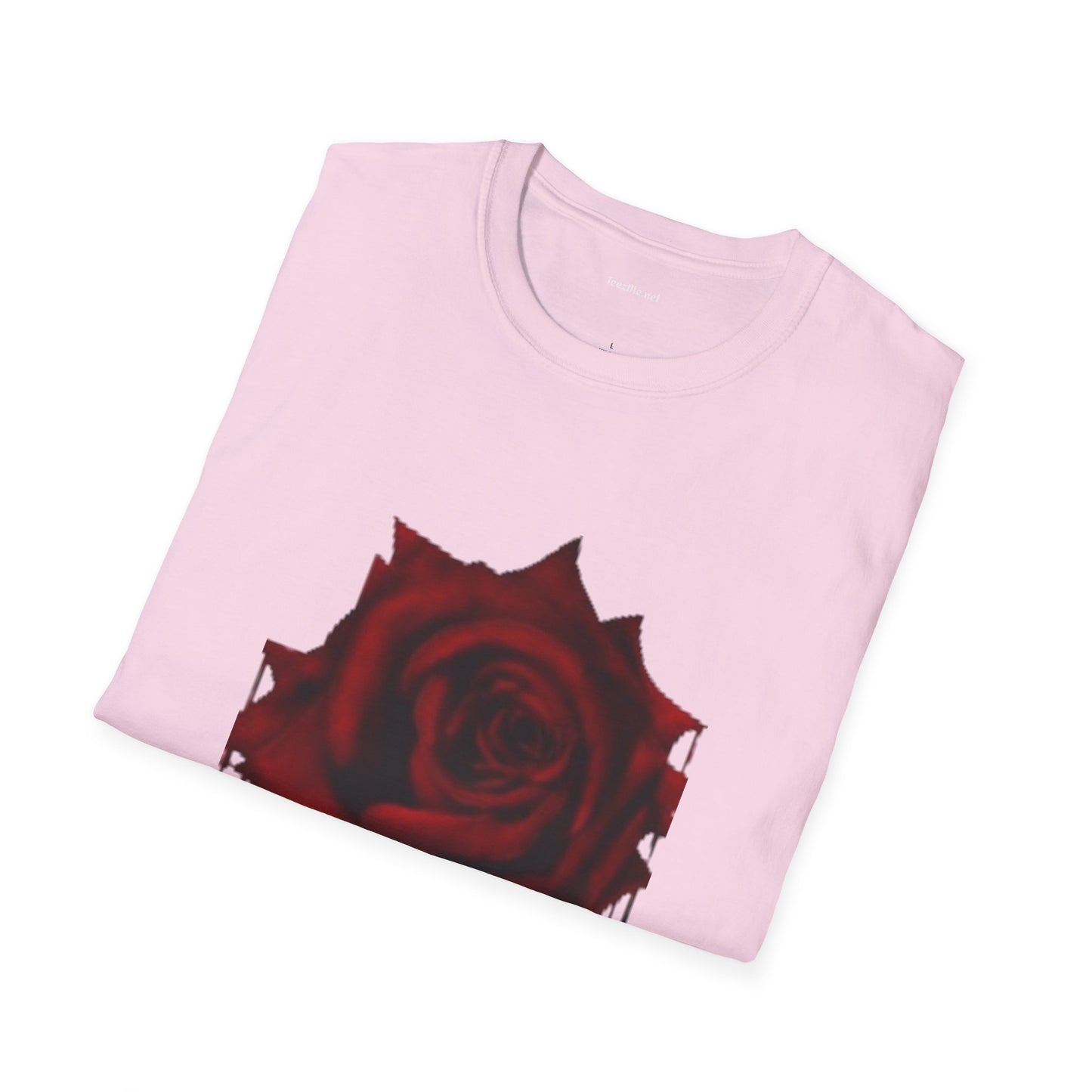 Bleeding Rose Illustration - Unisex Softstyle T-Shirt 100% Cotton Graphic