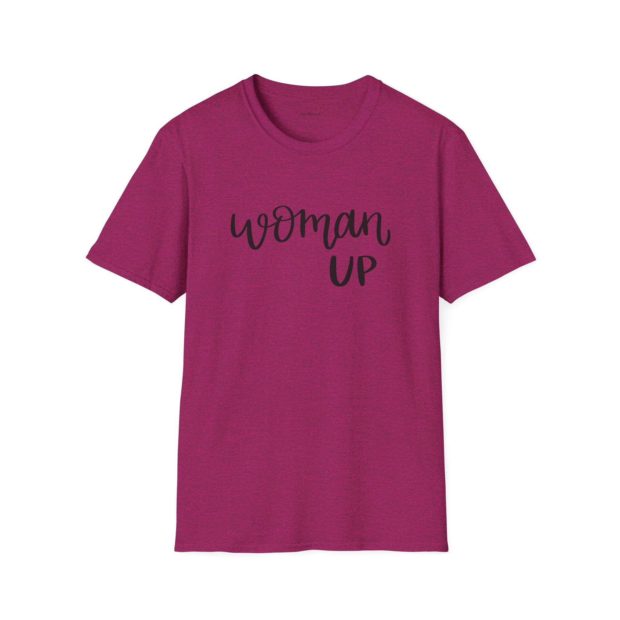 Woman Up T-Shirt — Feminist Empowerment Tee for Women, 'Woman Up' Script Design
