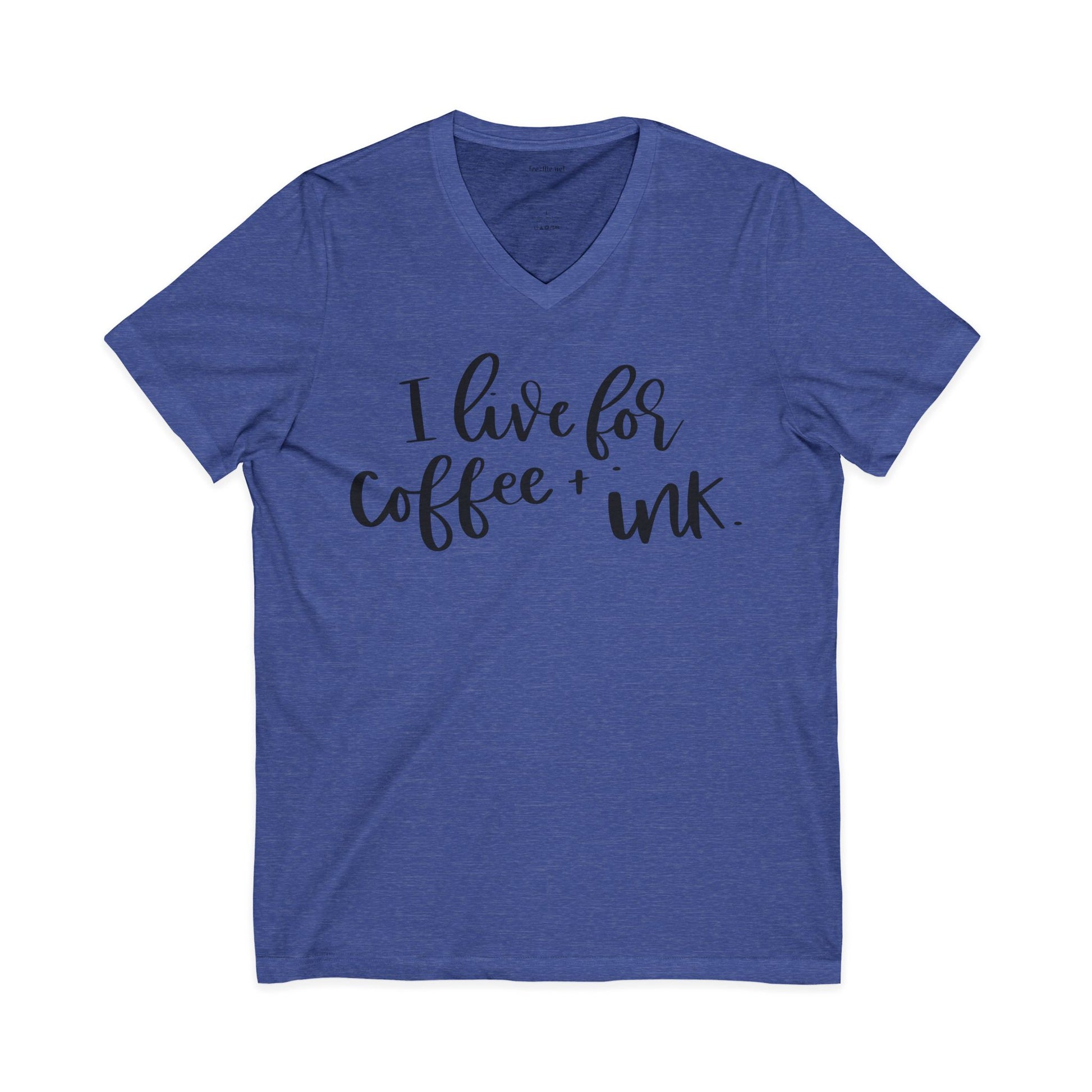 I Live for Coffee & Ink 01 Unisex Jersey Short Sleeve V-Neck Tee