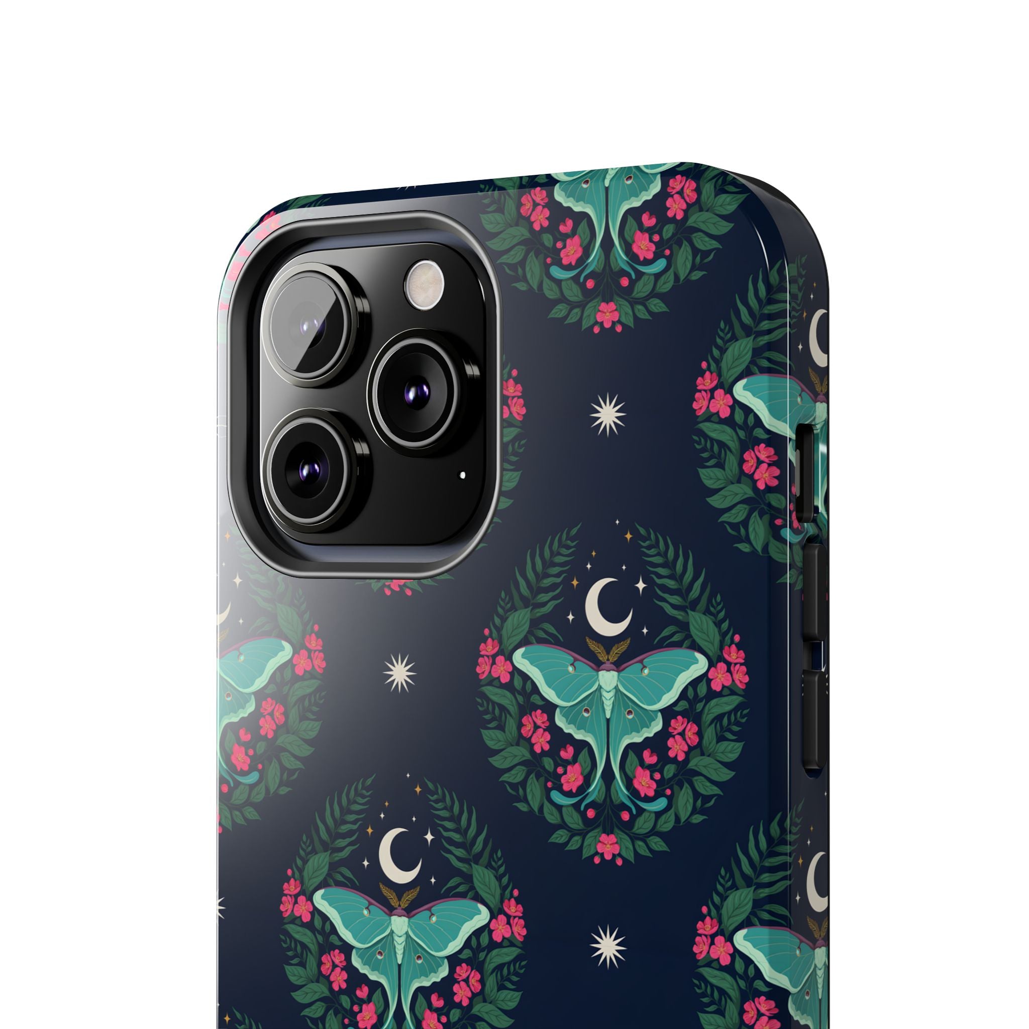 Moon Moth Tough Phone Case — Botanical Nightscape Protective Cover