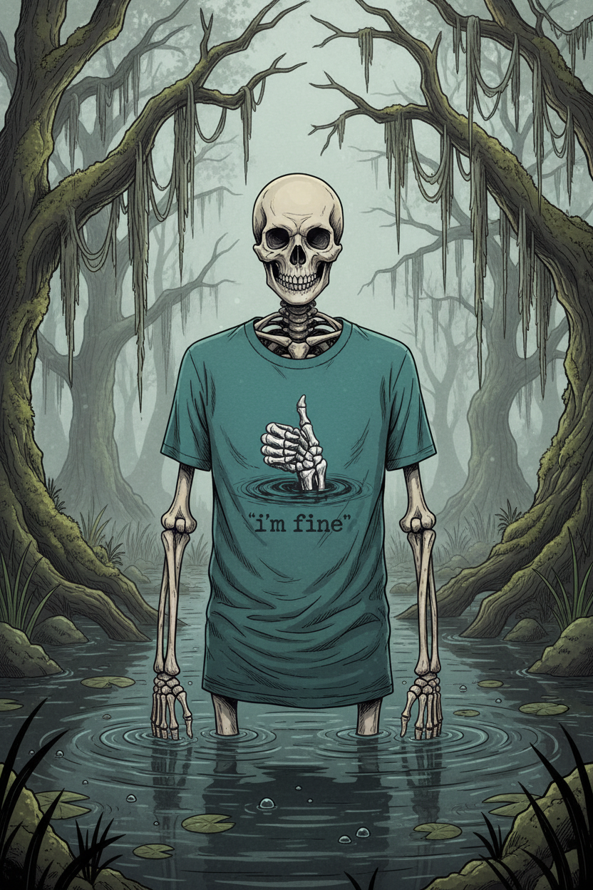 I'm Fine Skeleton Thumbs Up T-Shirt