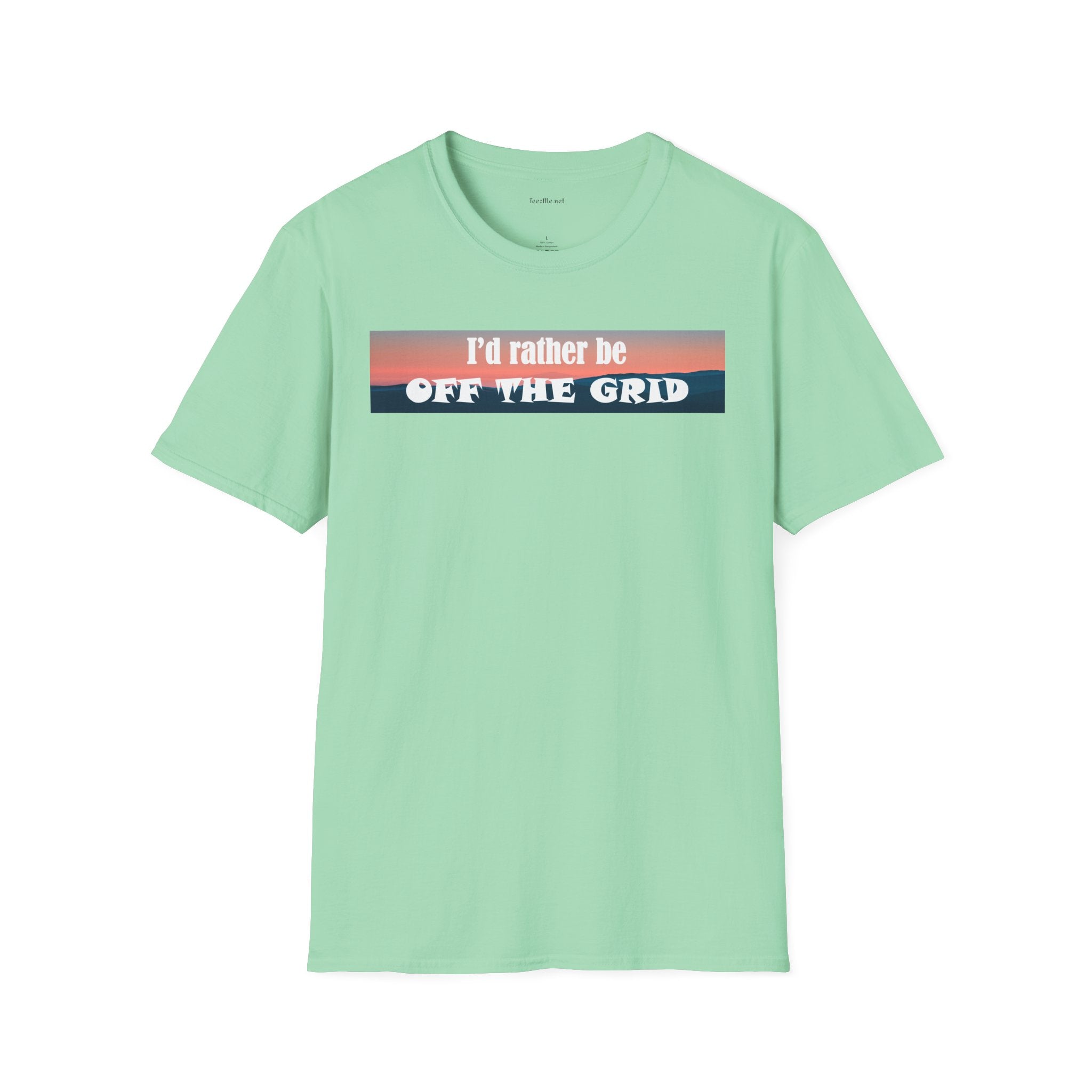 I'd rather be OFF THE GRID  - Unisex Softstyle T-Shirt 100% Cotton Graphic