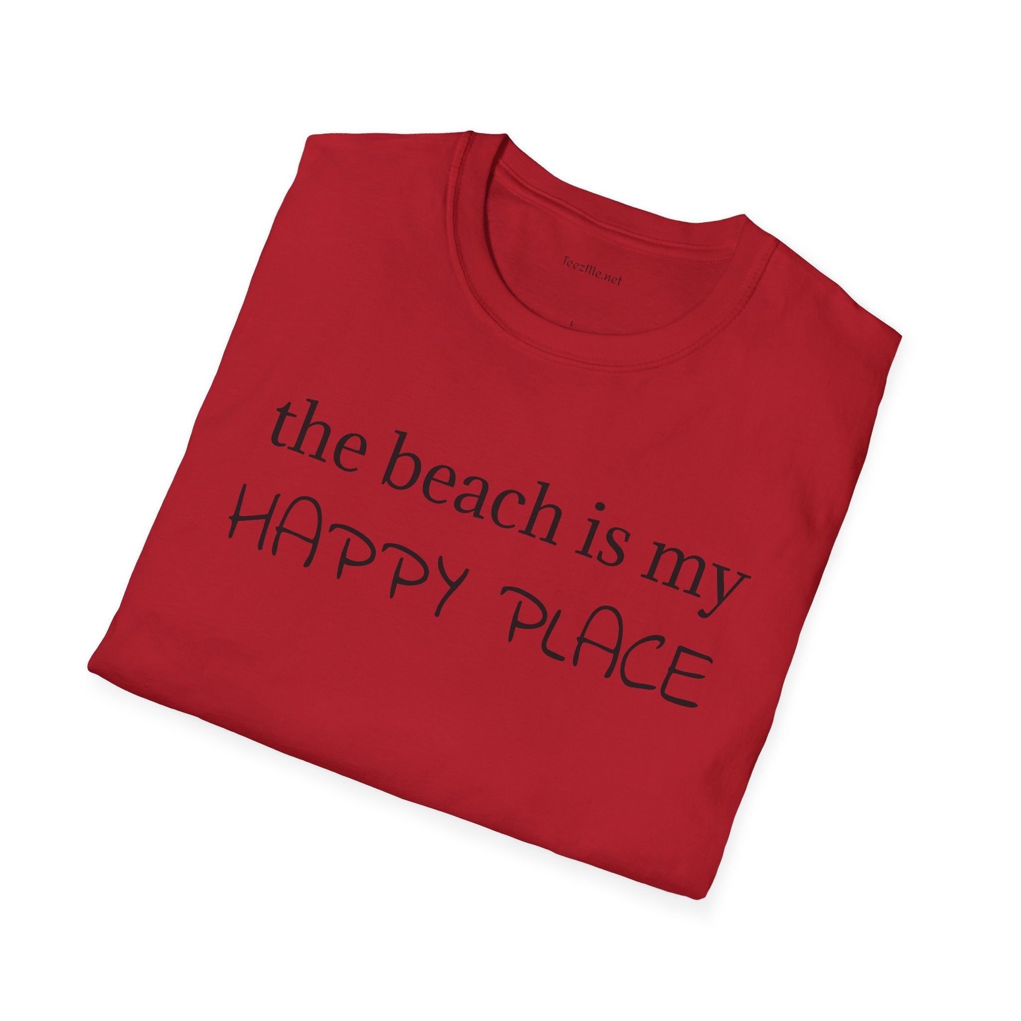The beach is my happy place - Unisex Softstyle T-Shirt 100% Cotton Graphic