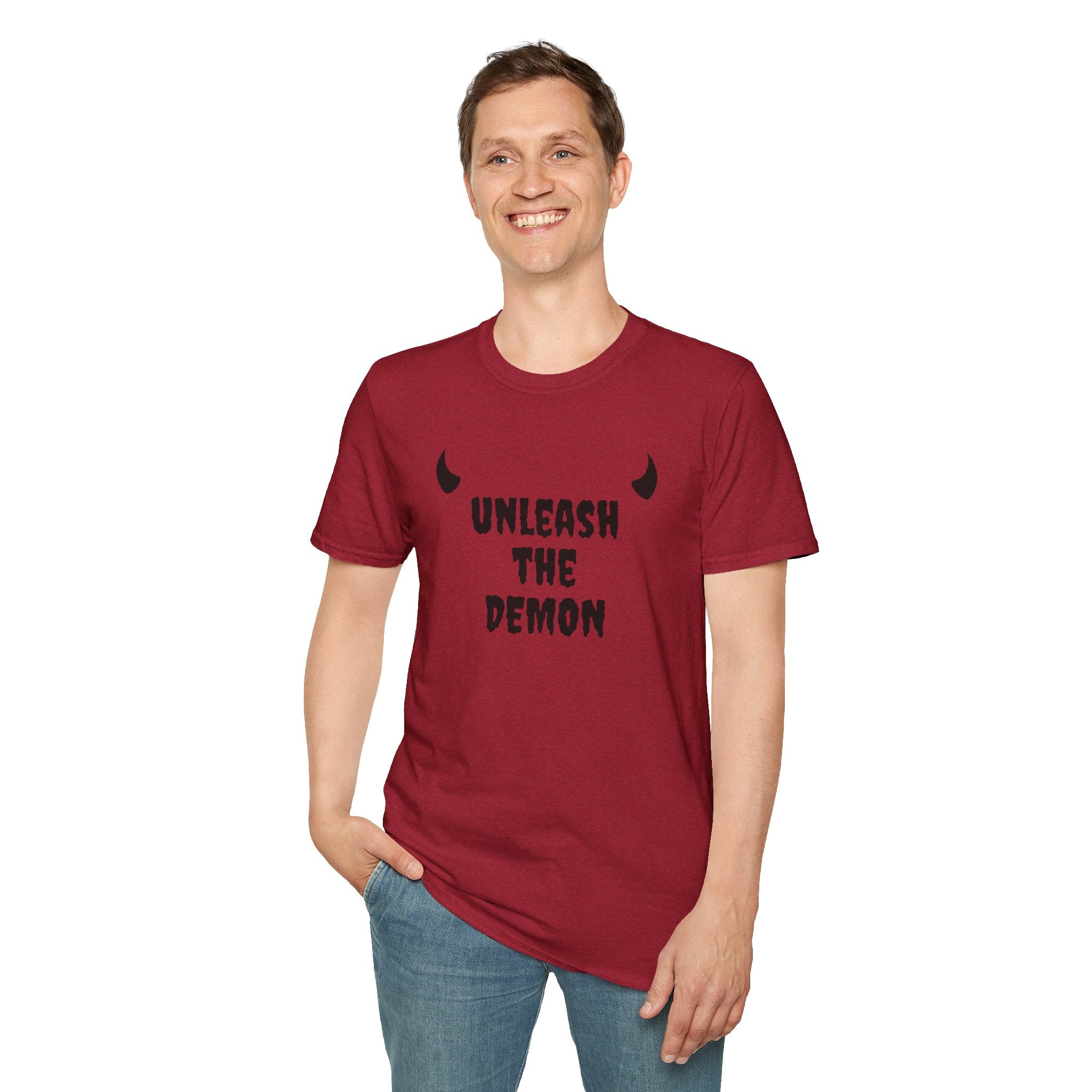 unleash the DEMON - Unisex Softstyle T-Shirt 100% Cotton Graphic