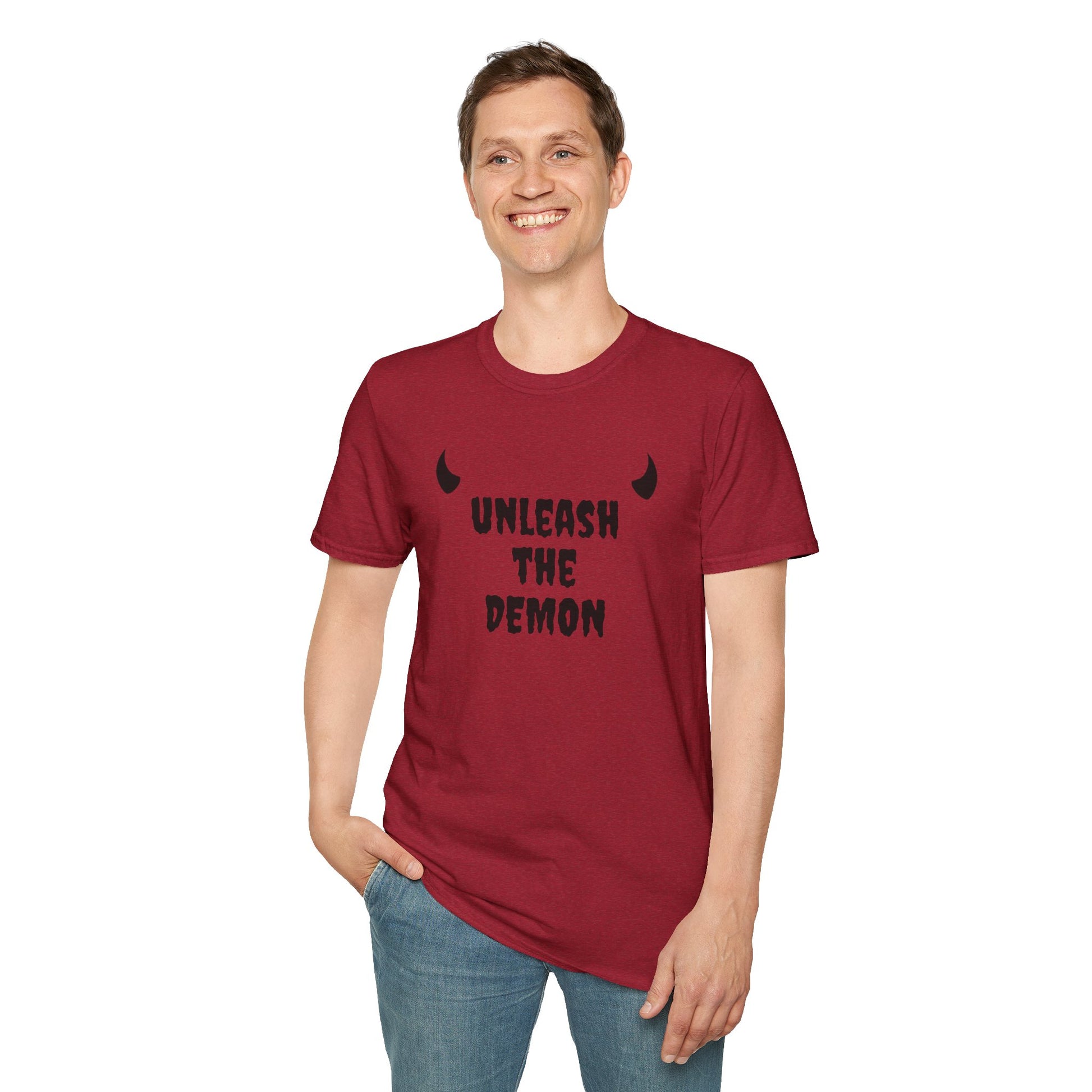 unleash the DEMON - Unisex Softstyle T-Shirt 100% Cotton Graphic