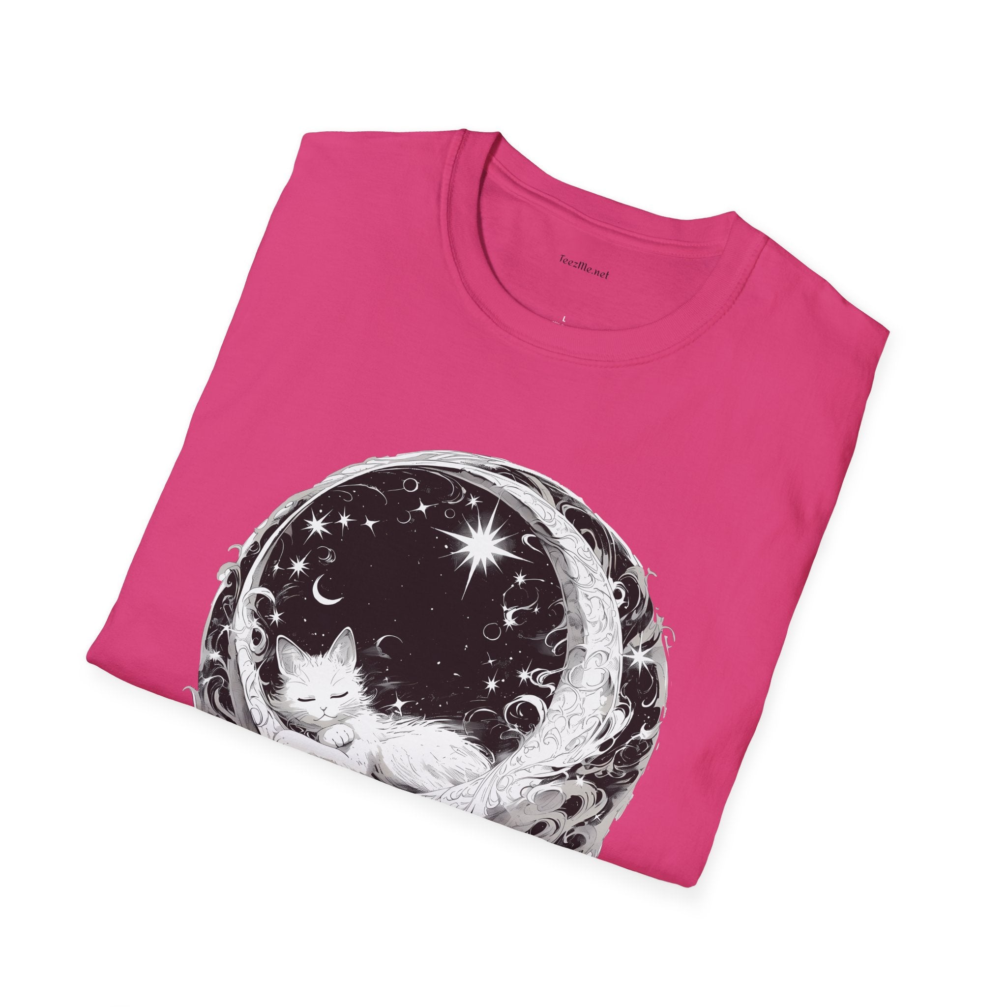 Moon Cat  - Unisex Softstyle T-Shirt 100% Cotton Graphic