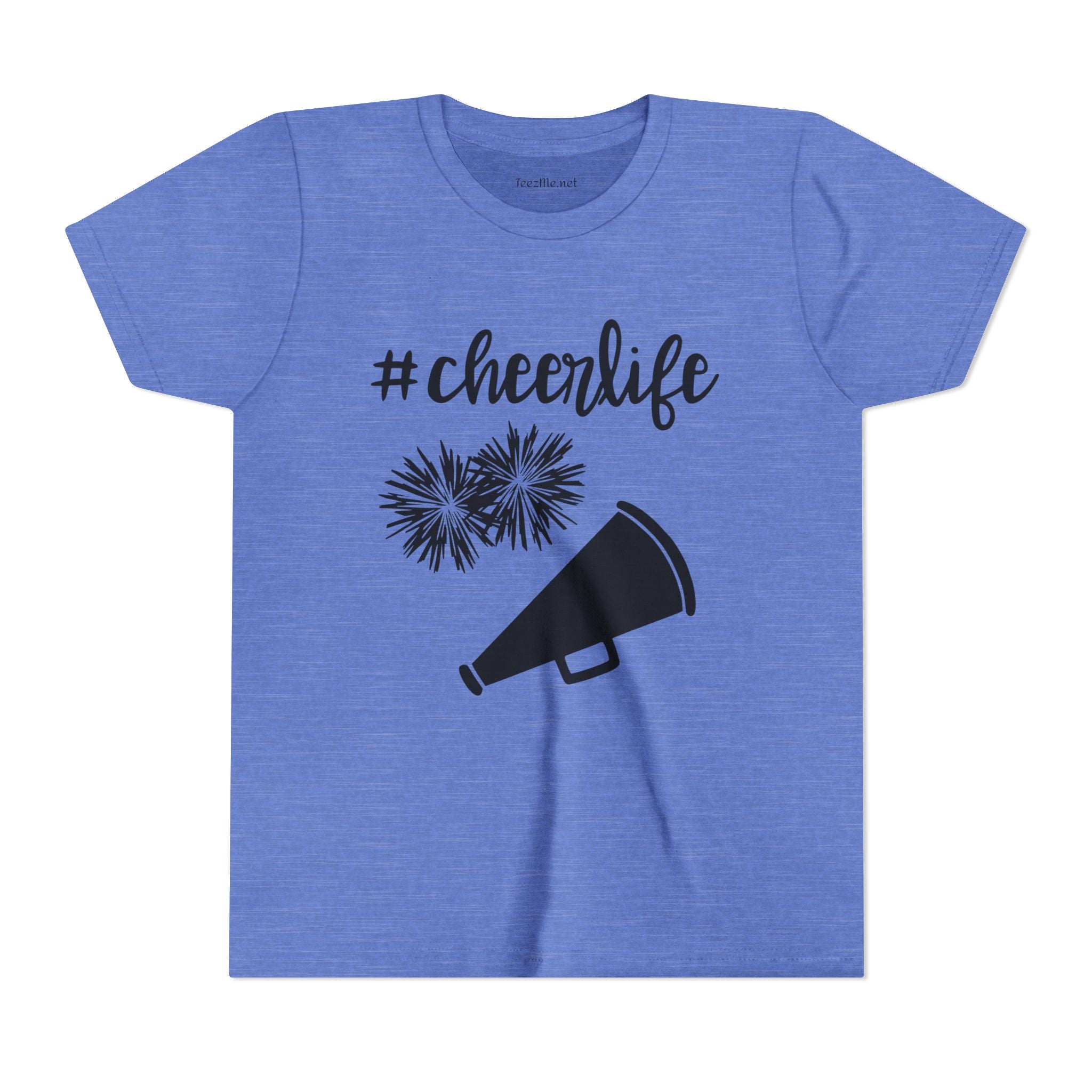 Youth Cheer Tee - “#cheerlife” Megaphone & Pom Design