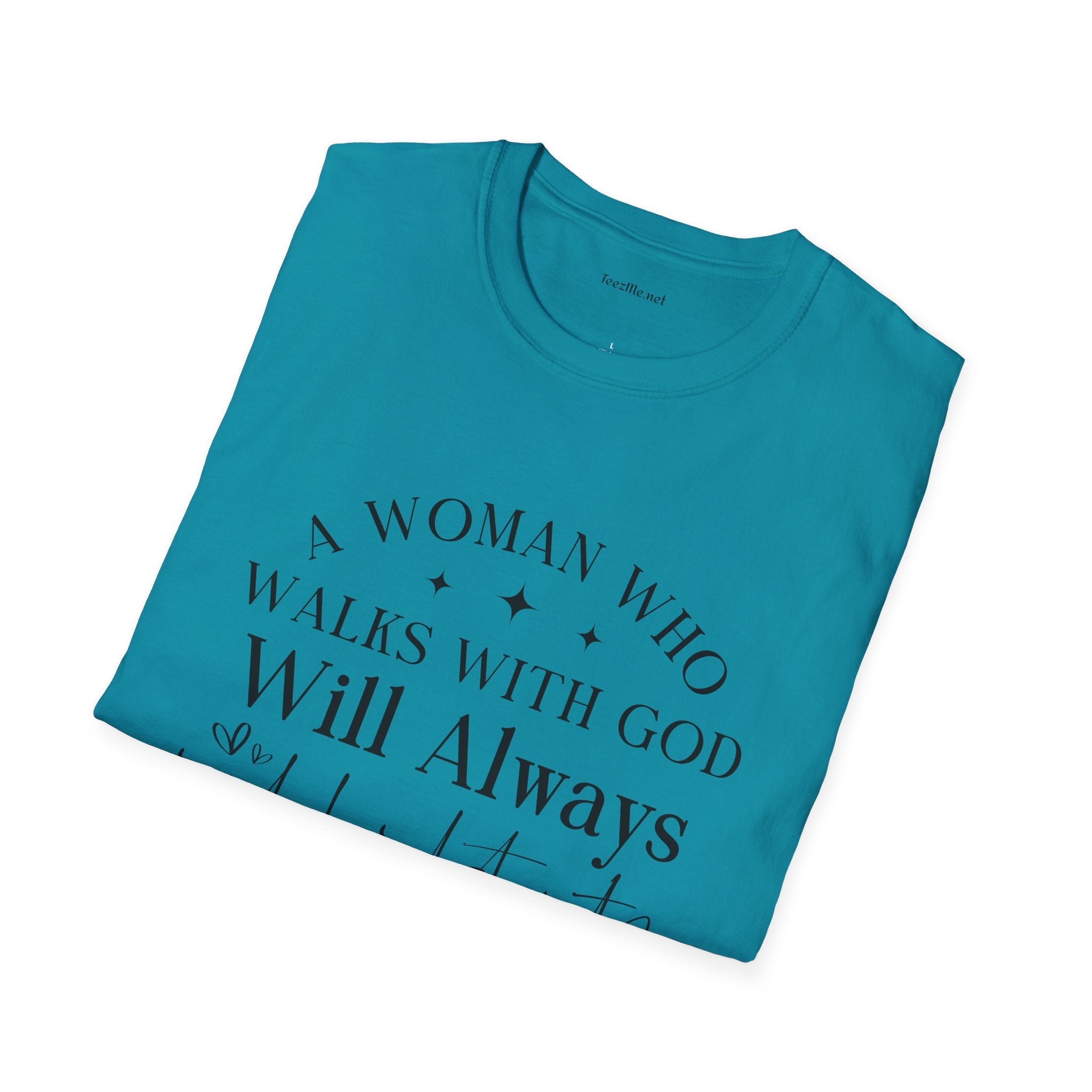 A woman who walks with God - Unisex Softstyle T-Shirt 100% Cotton Graphic