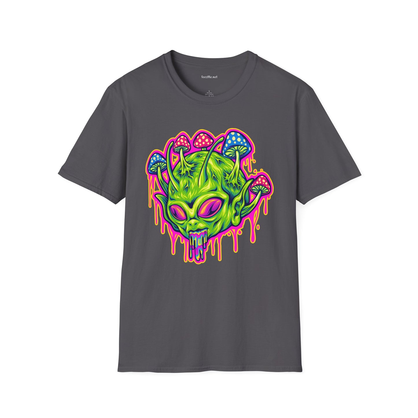 Trippy Alien Unisex Softstyle T-Shirt 100% Cotton Graphic