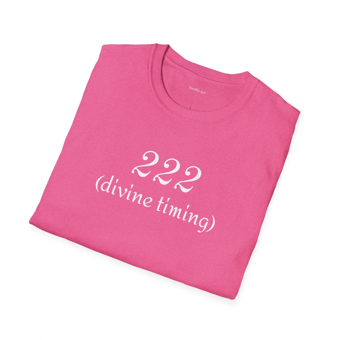 222 (divine timing) - Unisex Softstyle T-Shirt 100% Cotton Graphic #angel numbers