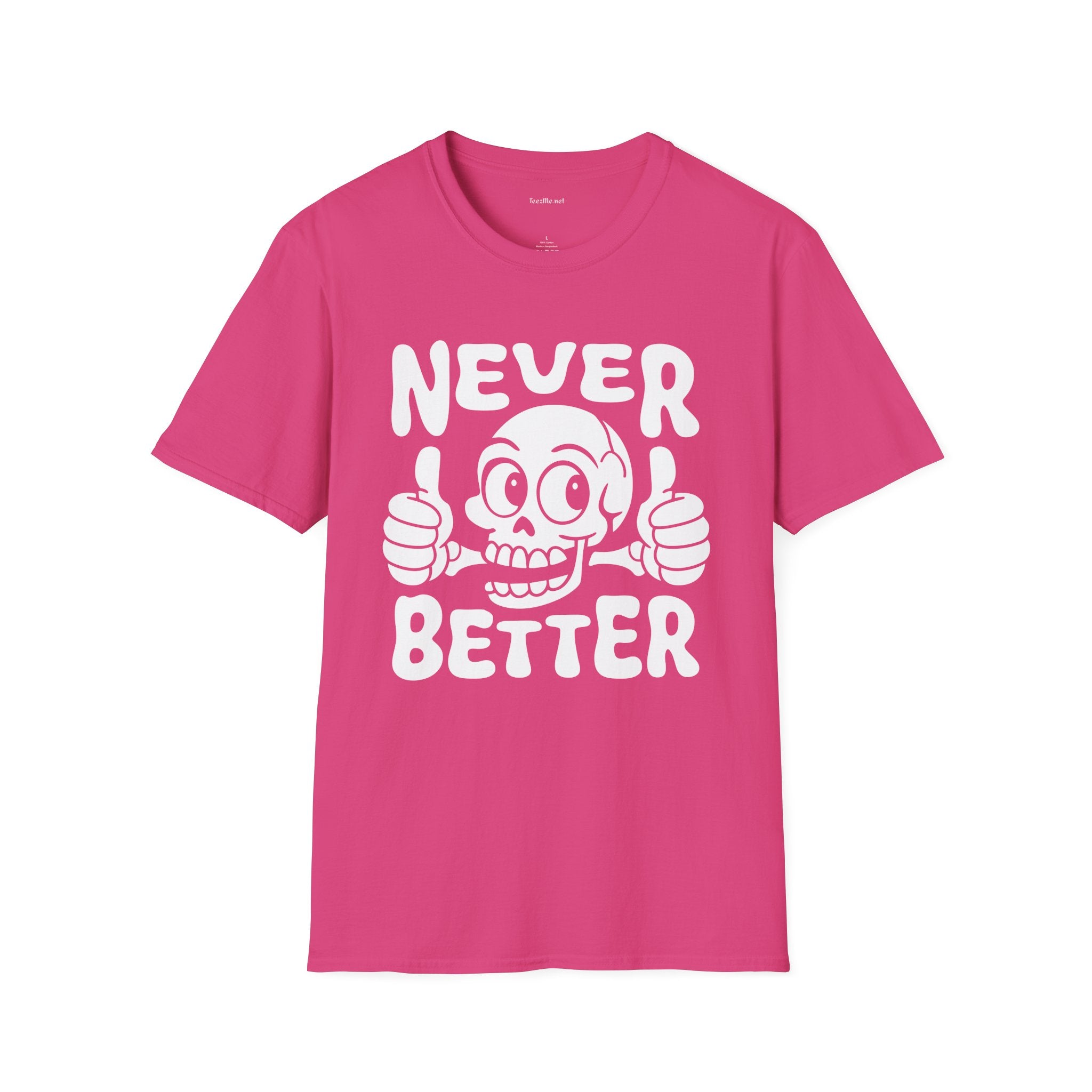 Never Better Skull Tee — Retro Thumbs-Up Graphic T-Shirt