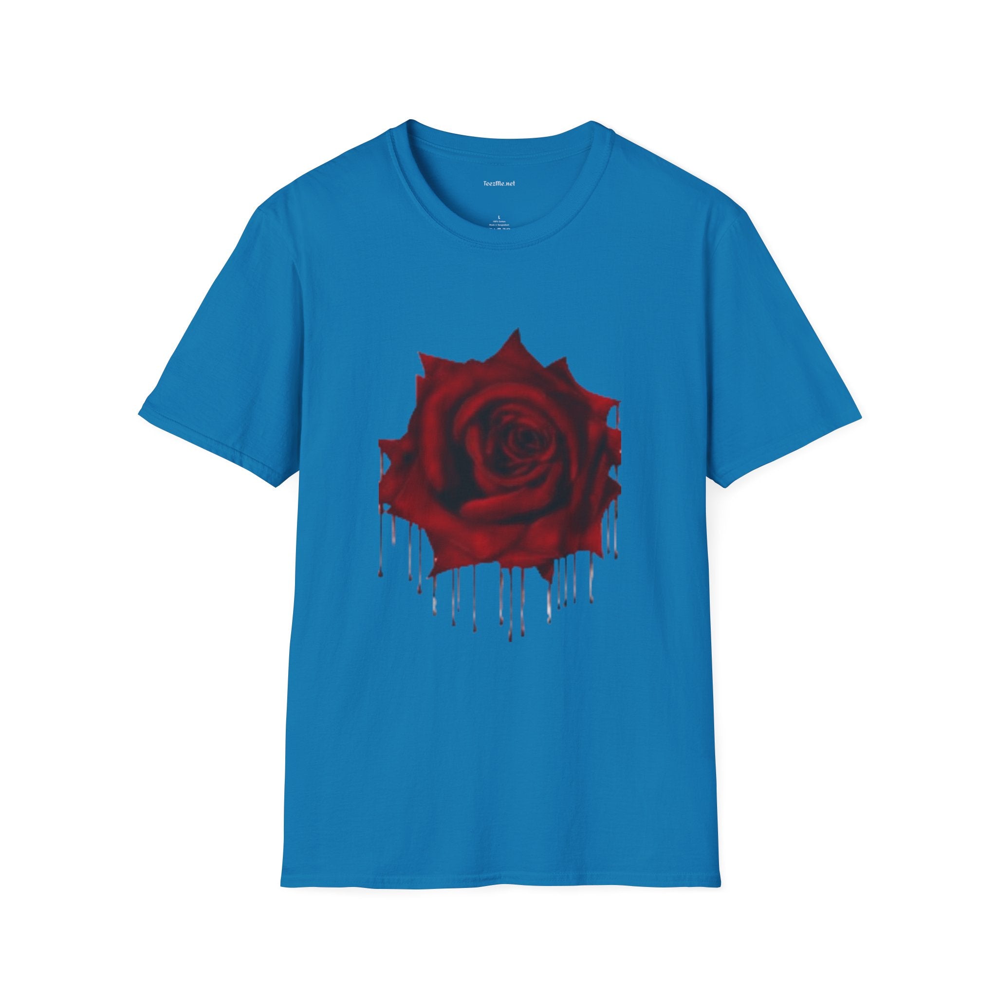 Bleeding Rose Illustration - Unisex Softstyle T-Shirt 100% Cotton Graphic