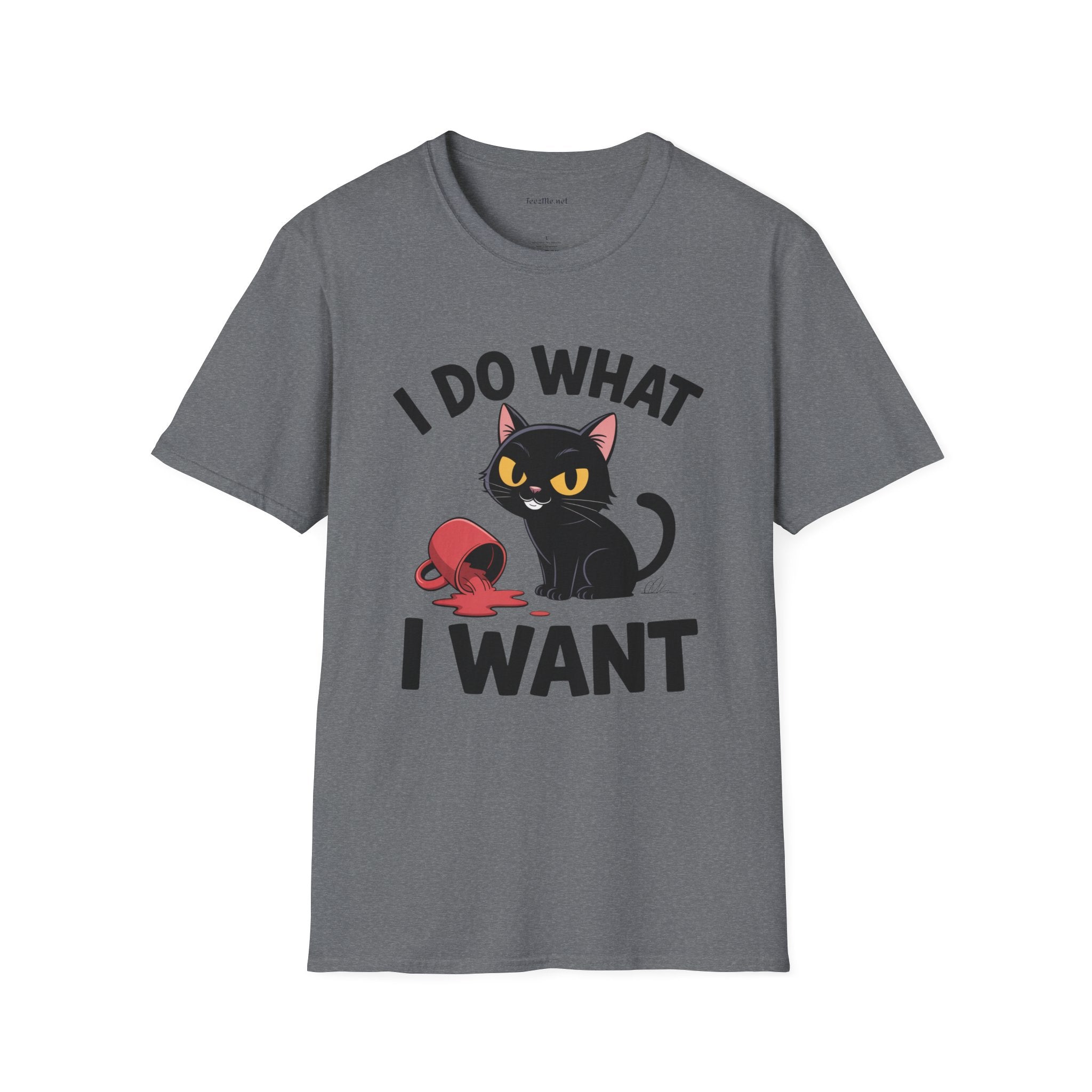I Do What I Want (with Cat)  Unisex Softstyle T-Shirt 100% Cotton Graphic