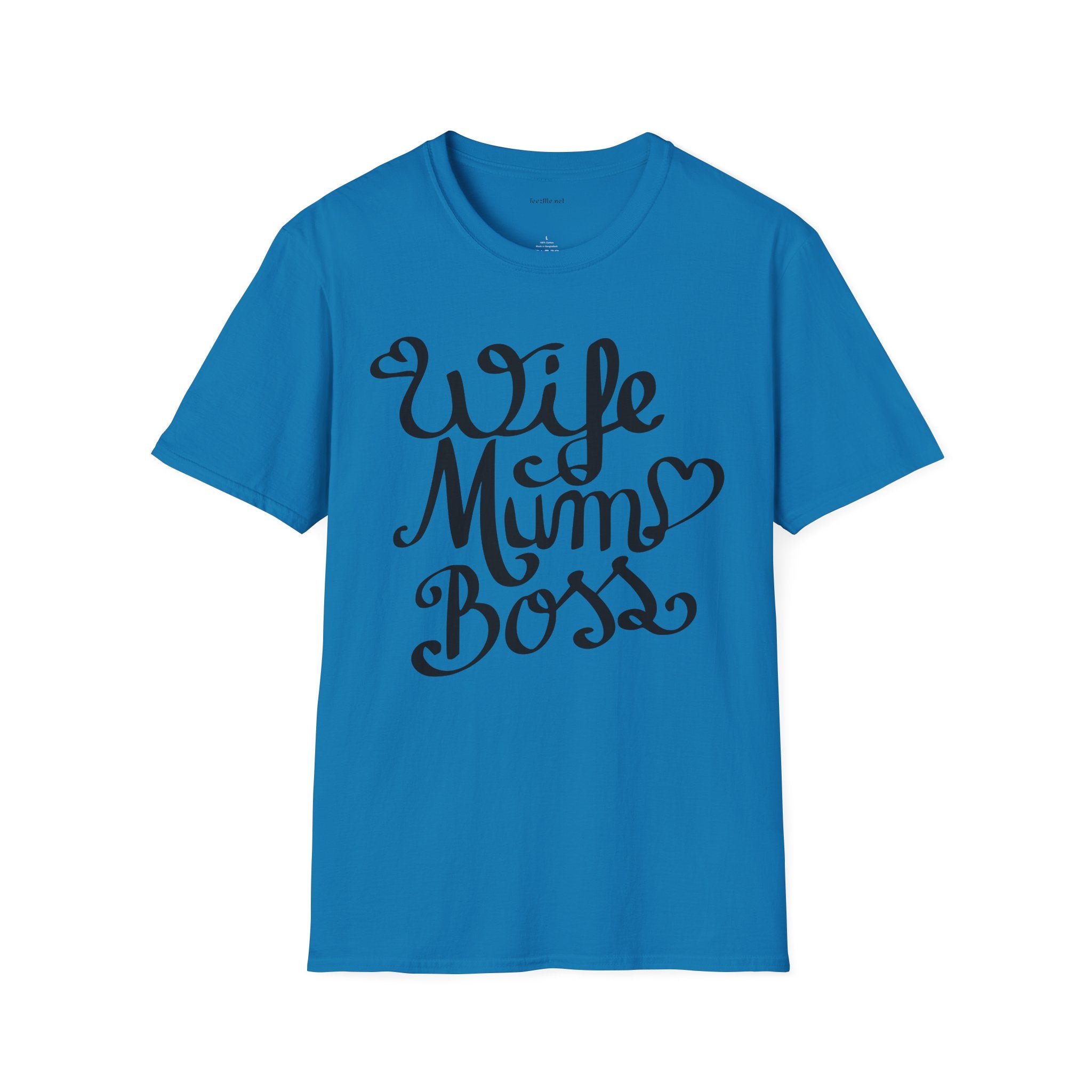 Wife Mum Boss - Unisex Softstyle T-Shirt 100% Cotton Graphic