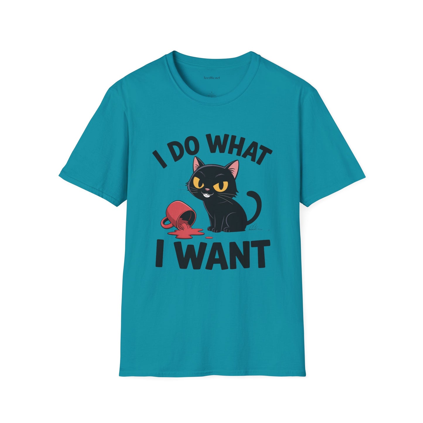 I Do What I Want (with Cat)  Unisex Softstyle T-Shirt 100% Cotton Graphic