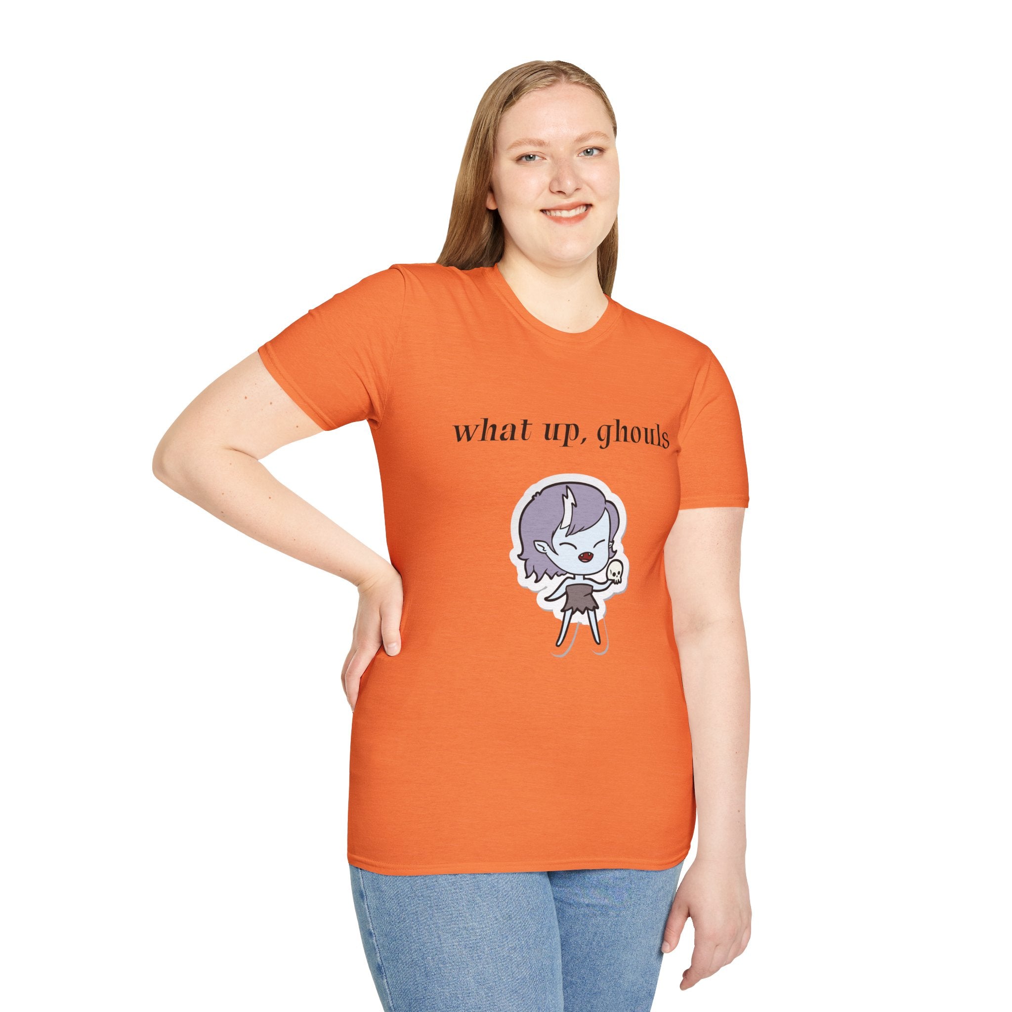 What up, ghouls - Unisex Softstyle T-Shirt 100% Cotton Graphic