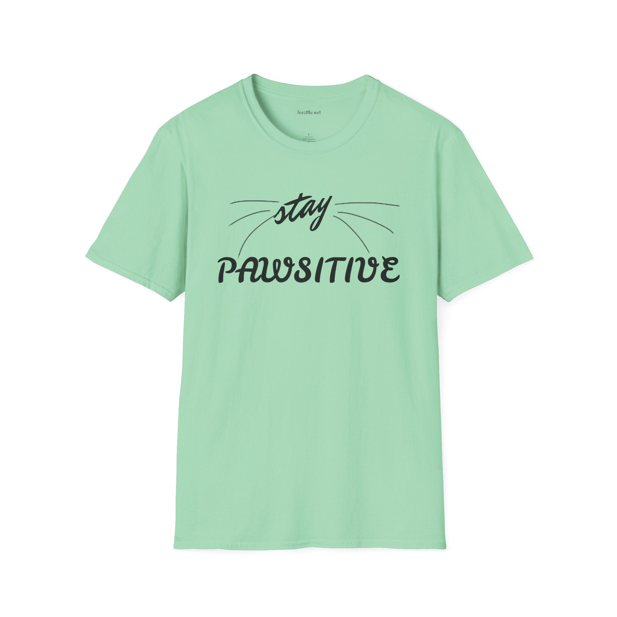 stay Pawsitive Unisex Softstyle T-Shirt 100% Cotton Graphic
