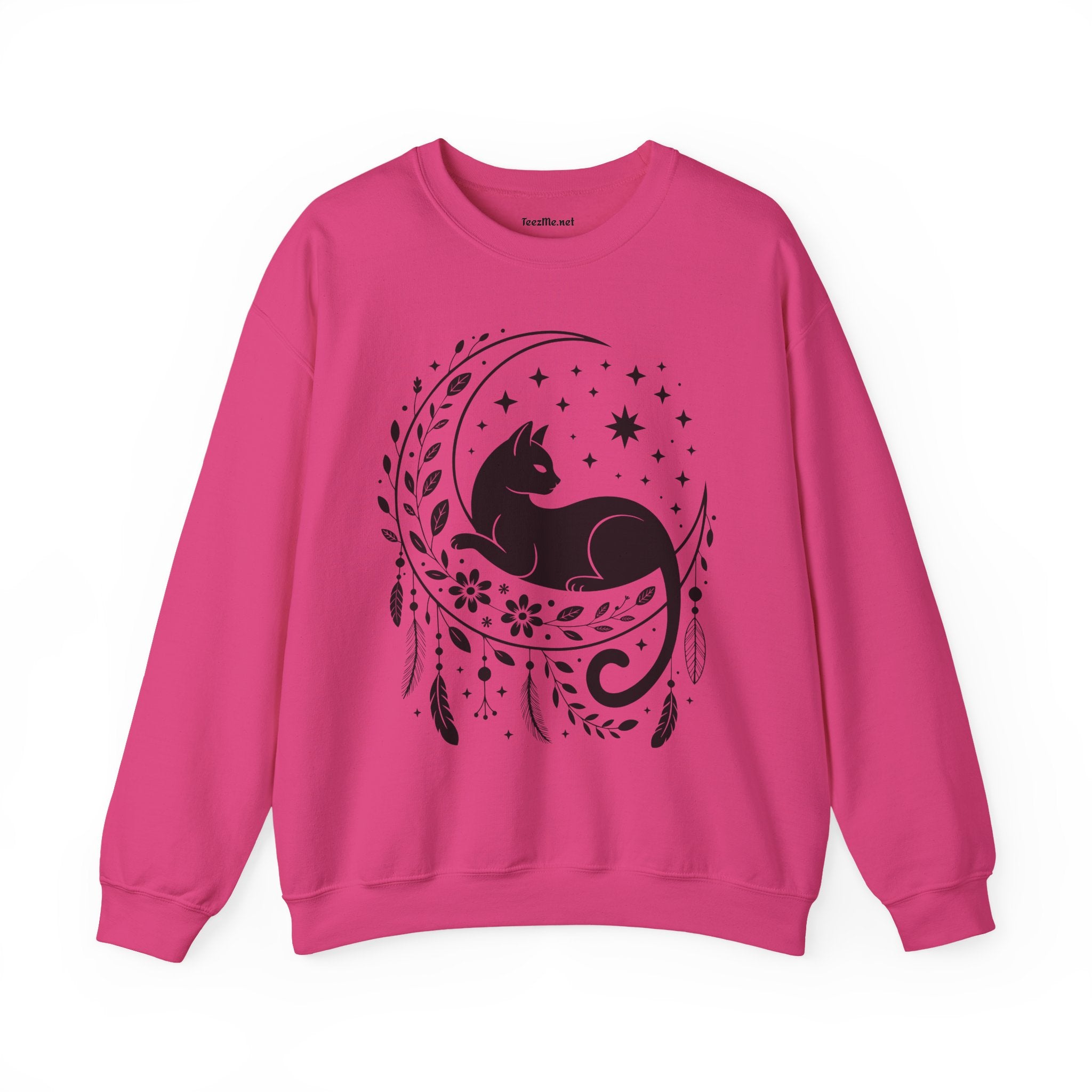 Black Cat Moon Silhouette Unisex Heavy Blend™ Crewneck Sweatshirt Graphic