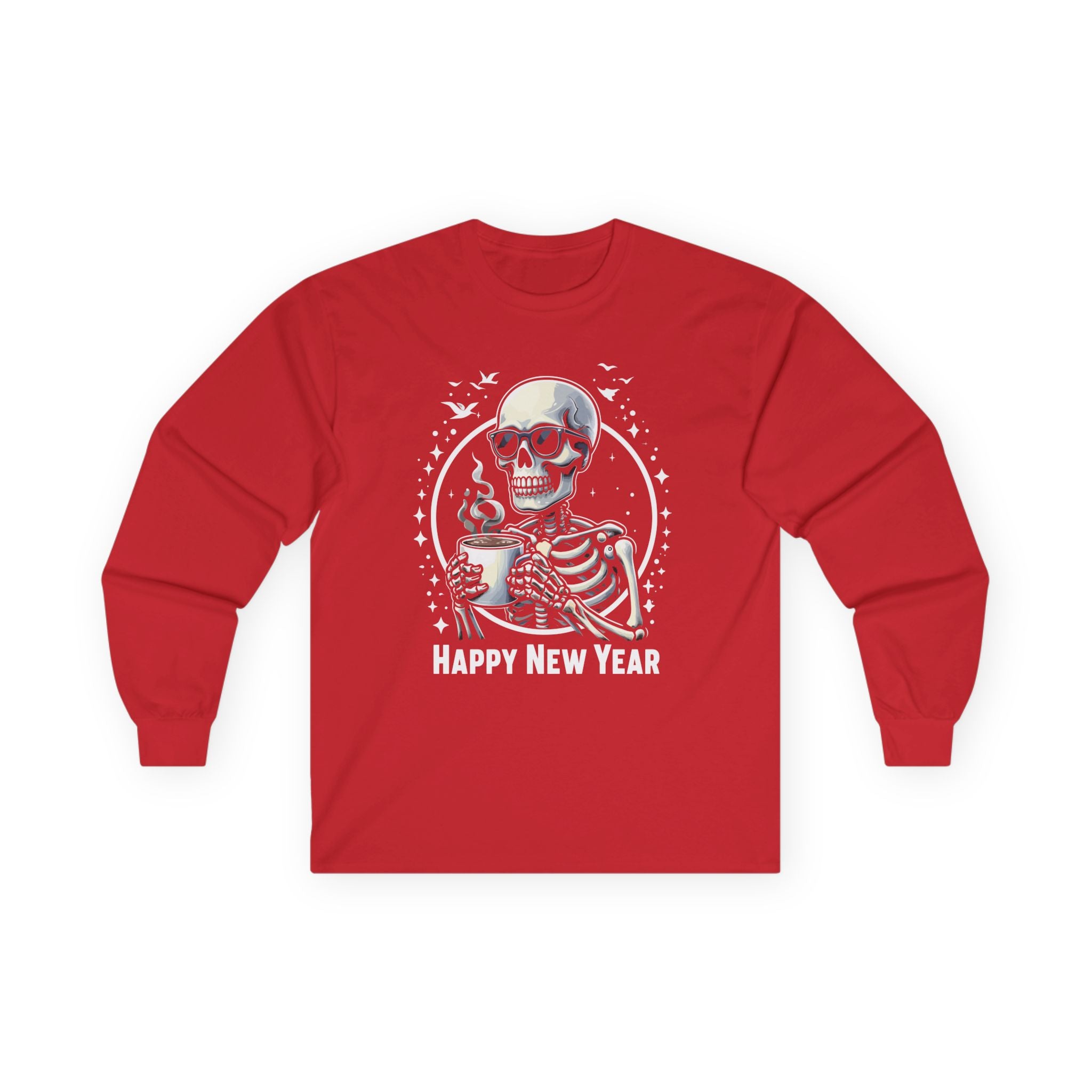 Happy New Year Skeleton Unisex Ultra Cotton Long Sleeve Tee