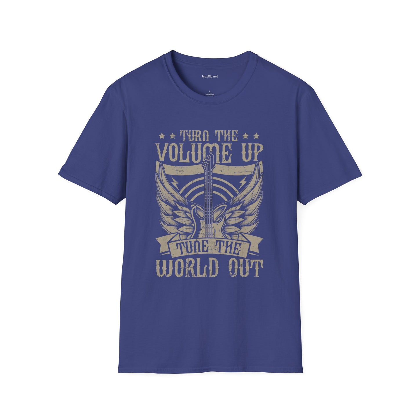Turn the Volume Up Unisex SoftStyle T-Shirt 100% Cotton Graphic Music