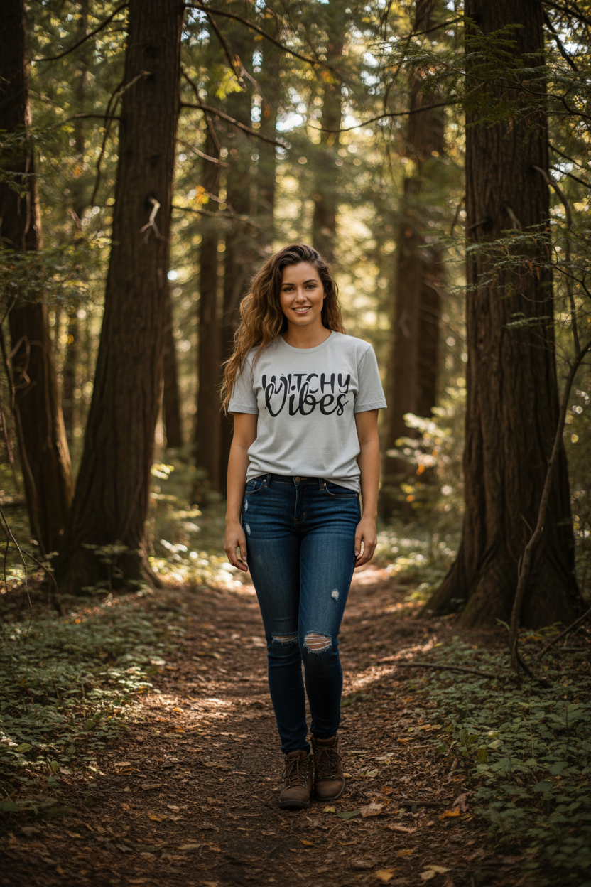 Witchy Vibes T-Shirt — Graphic Tee for Spooky, Mystical Style