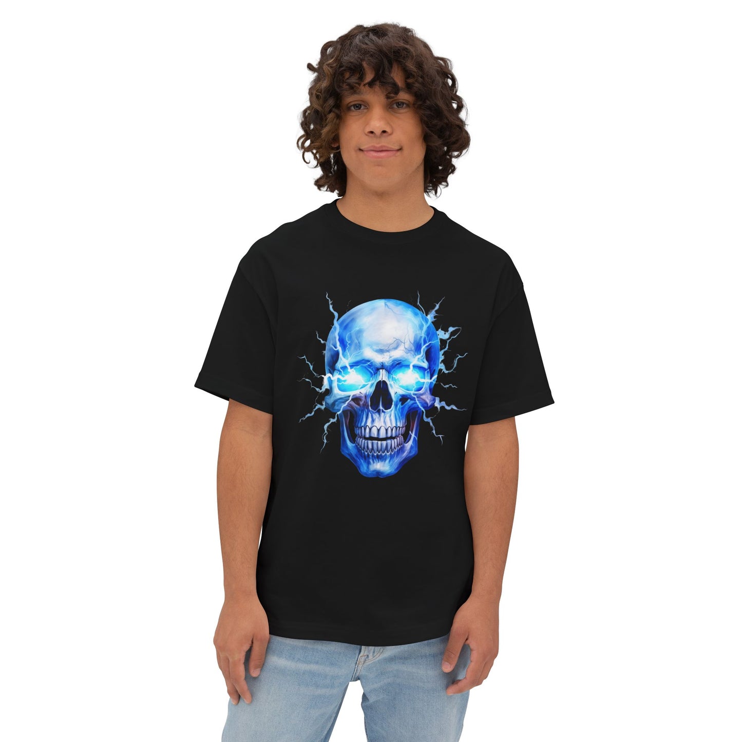 Blue Skull 04 Unisex Oversized Boxy Tee