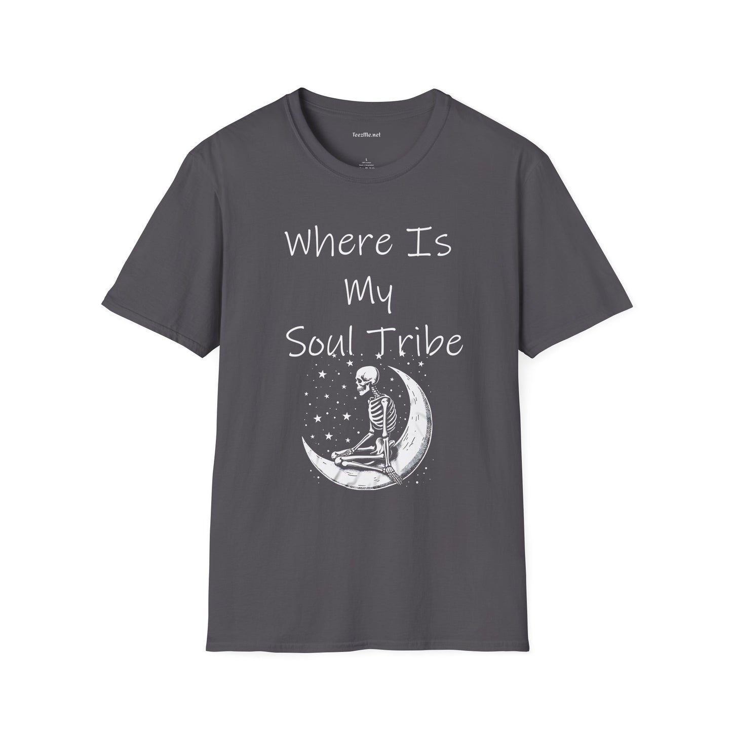 Where Is My Soul Tribe with Skeleton Unisex Soft Style T-Shirt 100% Cotton Graphic