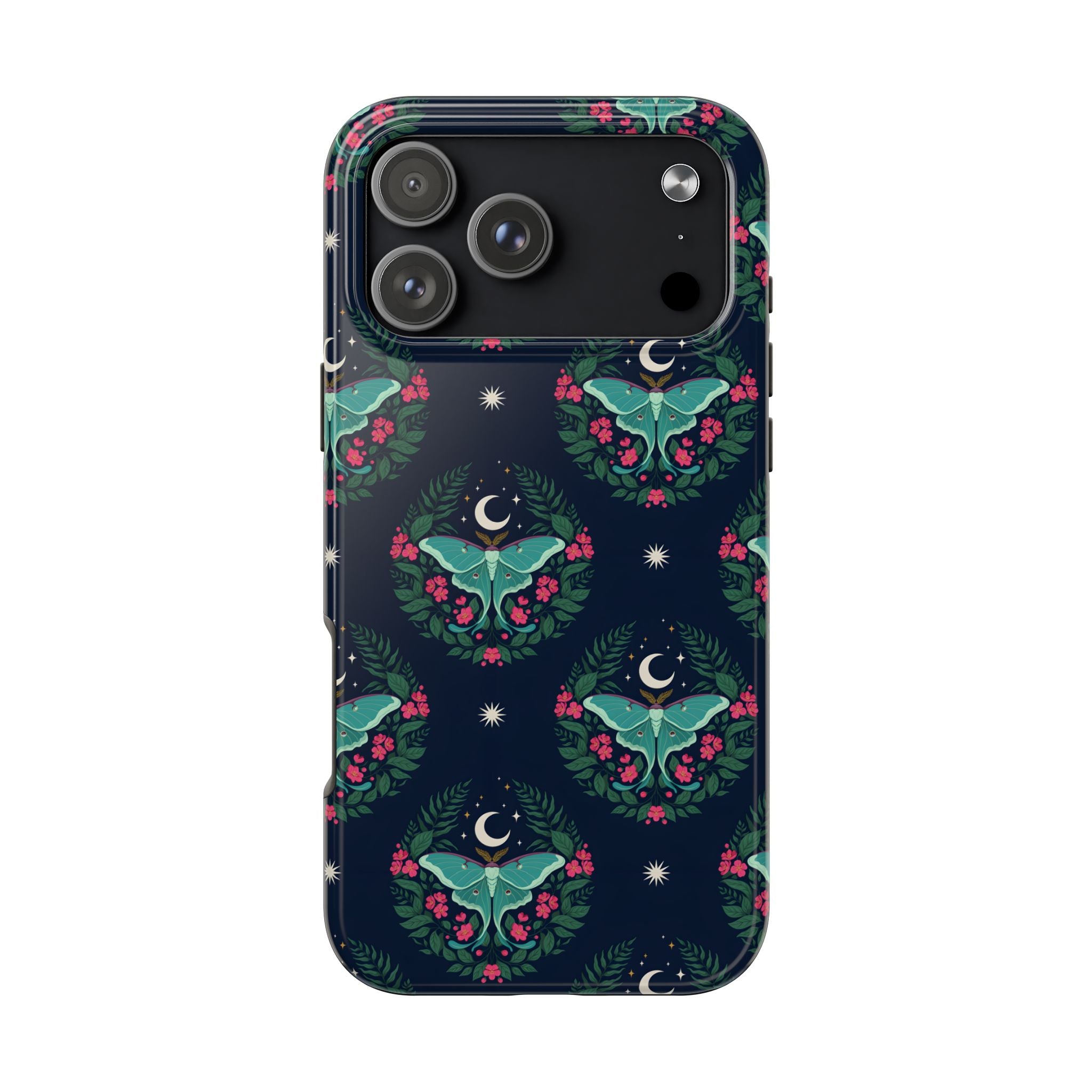Moon Moth Tough Phone Case — Botanical Nightscape Protective Cover