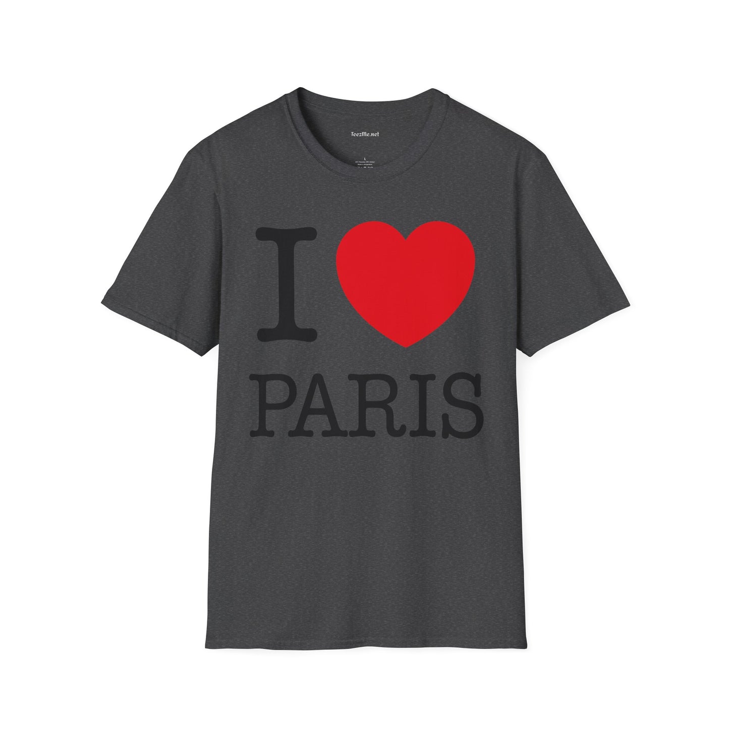 I Love Paris Unisex Softstyle T-Shirt 100% Cotton