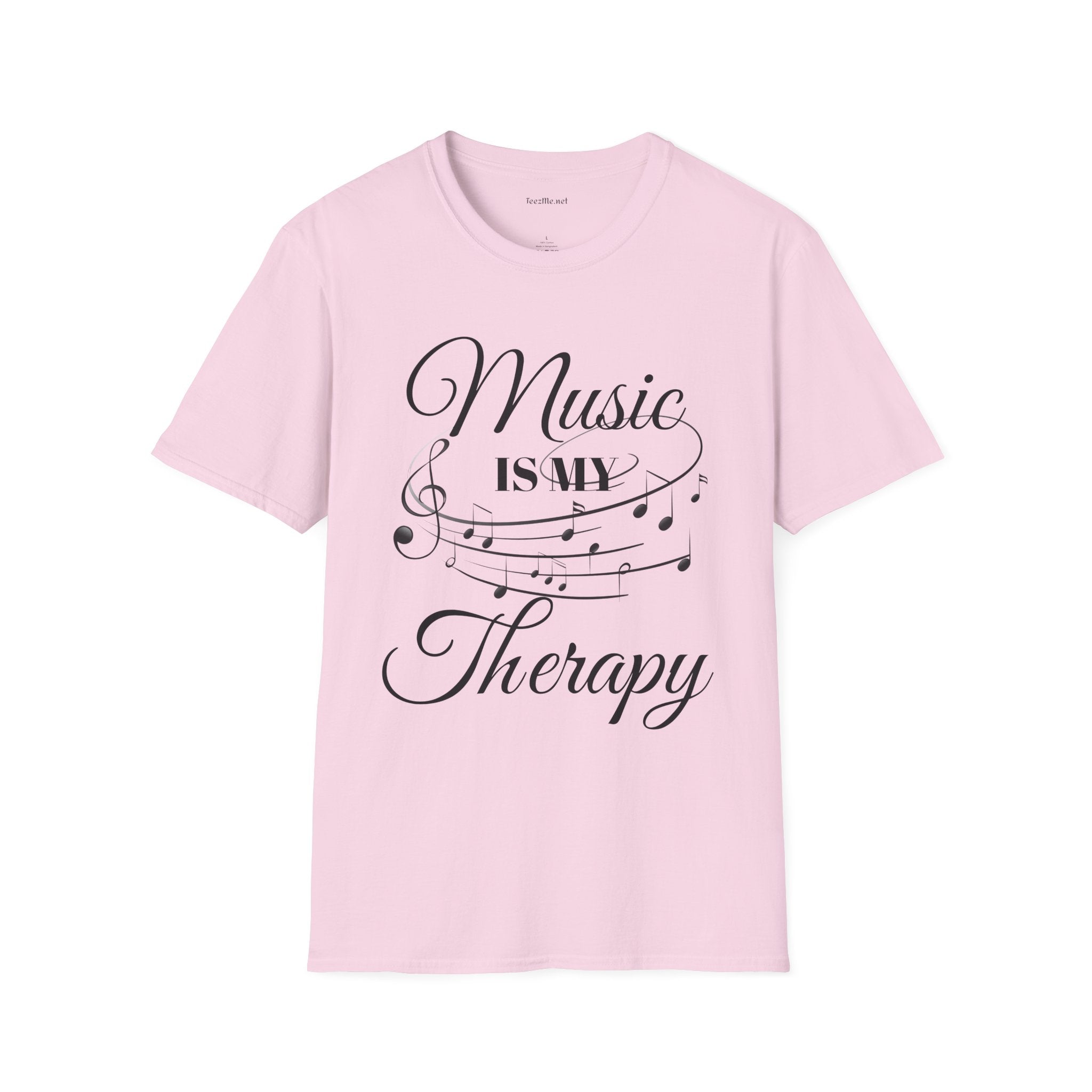Music is my Therapy Unisex Softstyle T-Shirt 100% Cotton Graphic