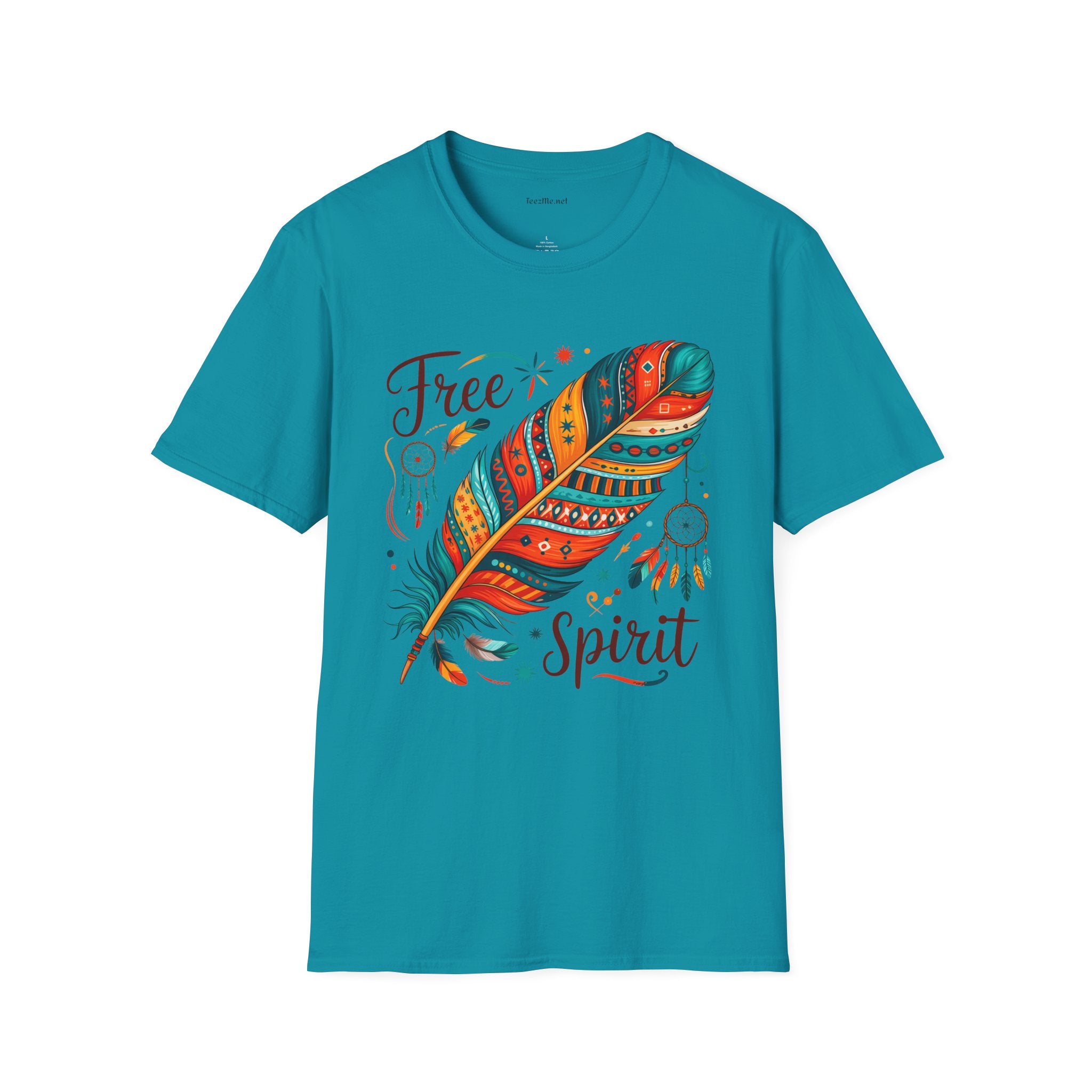 Free Spirit Boho Unisex Softstyle T-Shirt 100% Cotton Graphic
