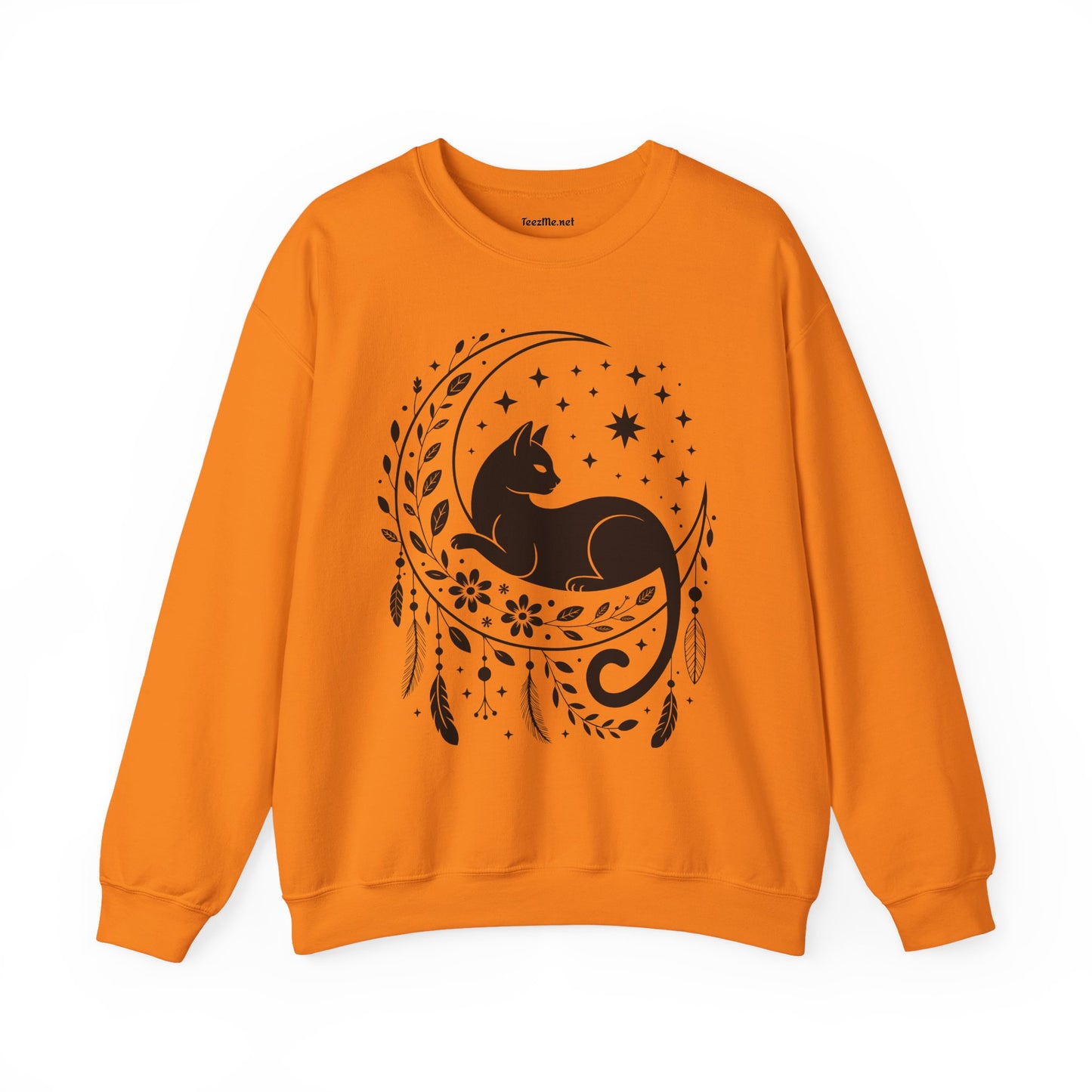 Black Cat Moon Silhouette Unisex Heavy Blend™ Crewneck Sweatshirt Graphic