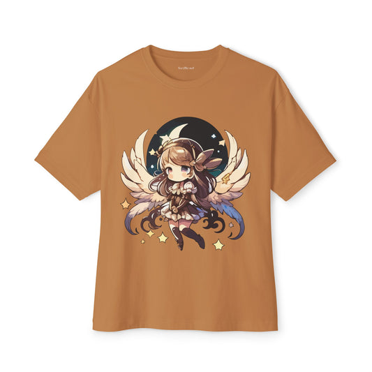 Fairy Sitting on Moon Unisex Oversized Boxy Tee