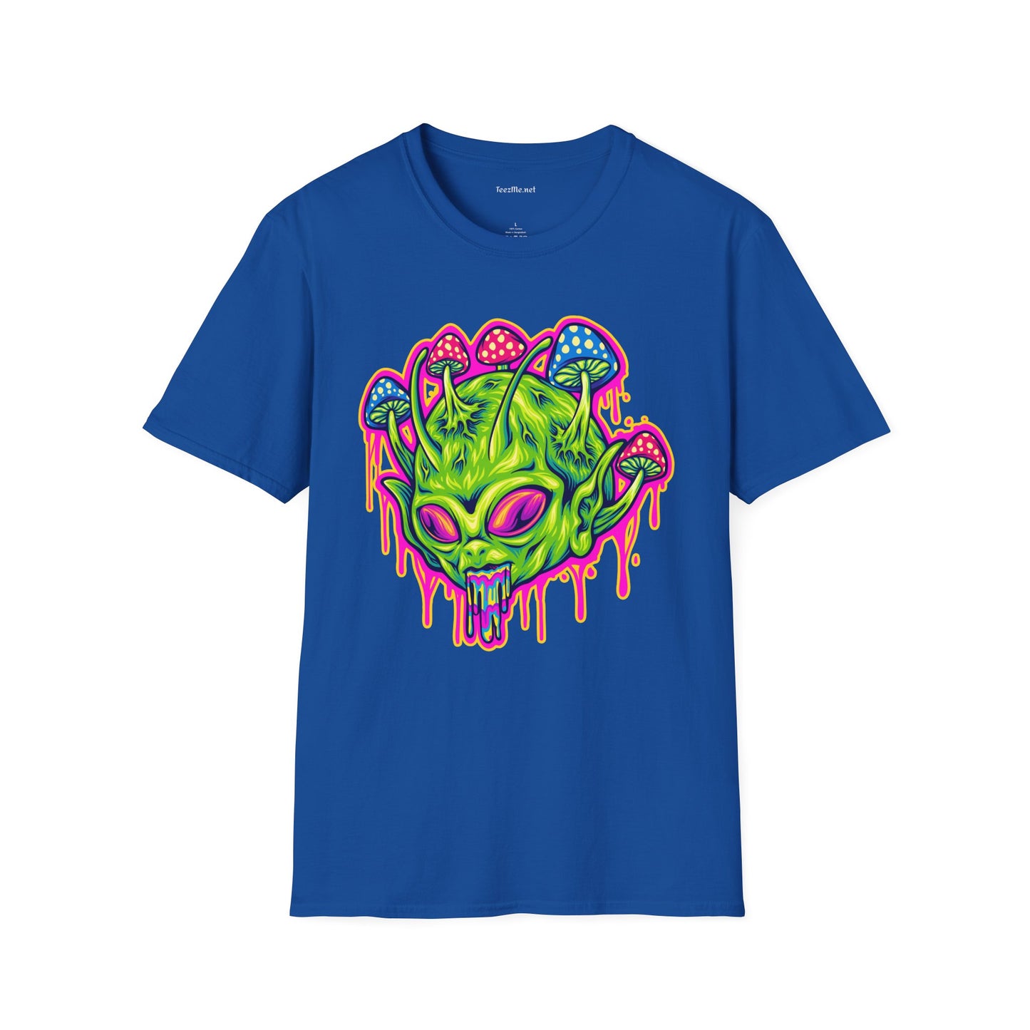 Trippy Alien Unisex Softstyle T-Shirt 100% Cotton Graphic