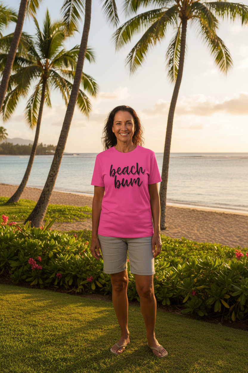 Beach Bum - Unisex Softstyle T-Shirt 100% Cotton Graphic (1)