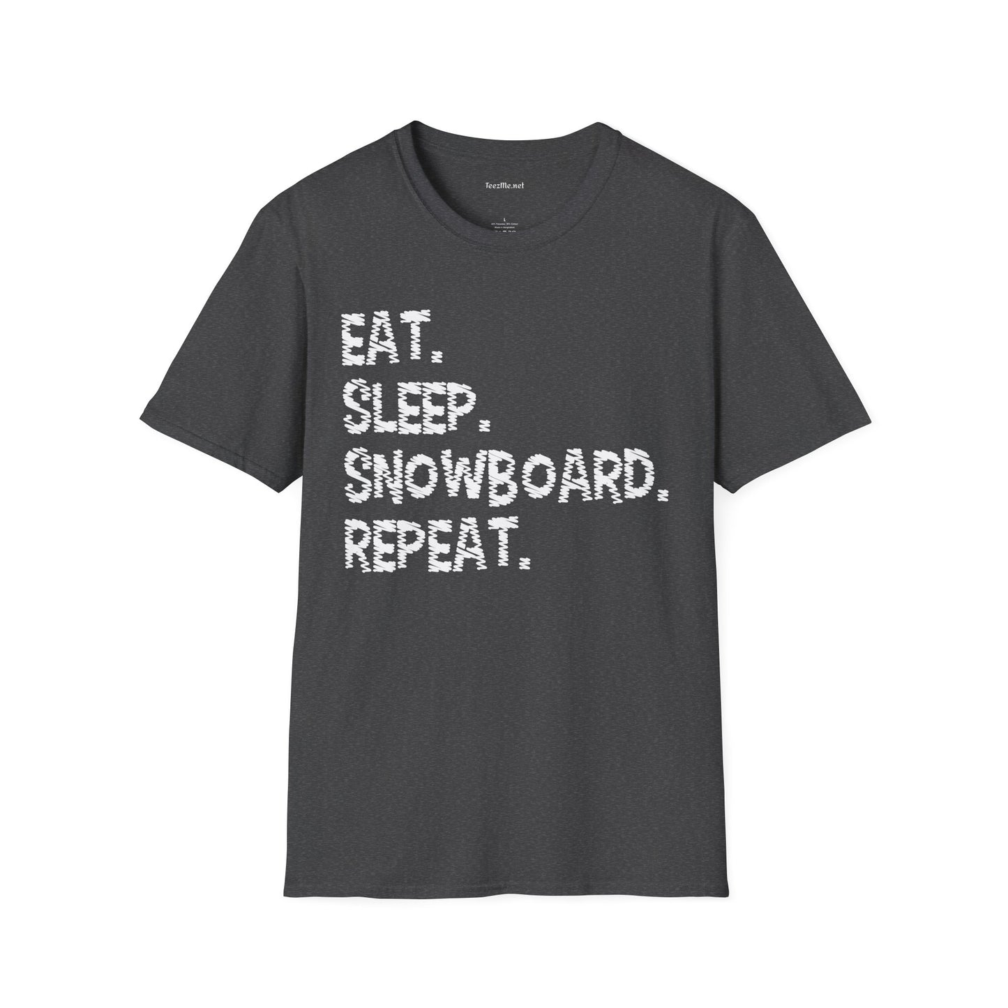 Eat Sleep Snowboard Repeat Unisex Softstyle T-Shirt 100% Cotton